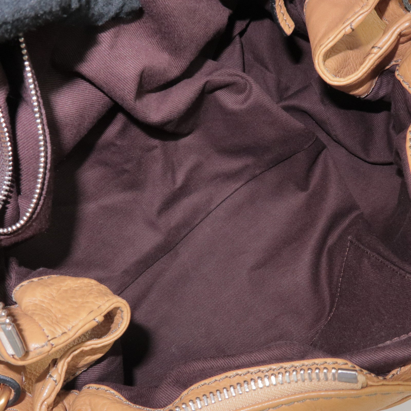 Chloe Paddington Leather Tote Bag Hand Bag Beige Brown