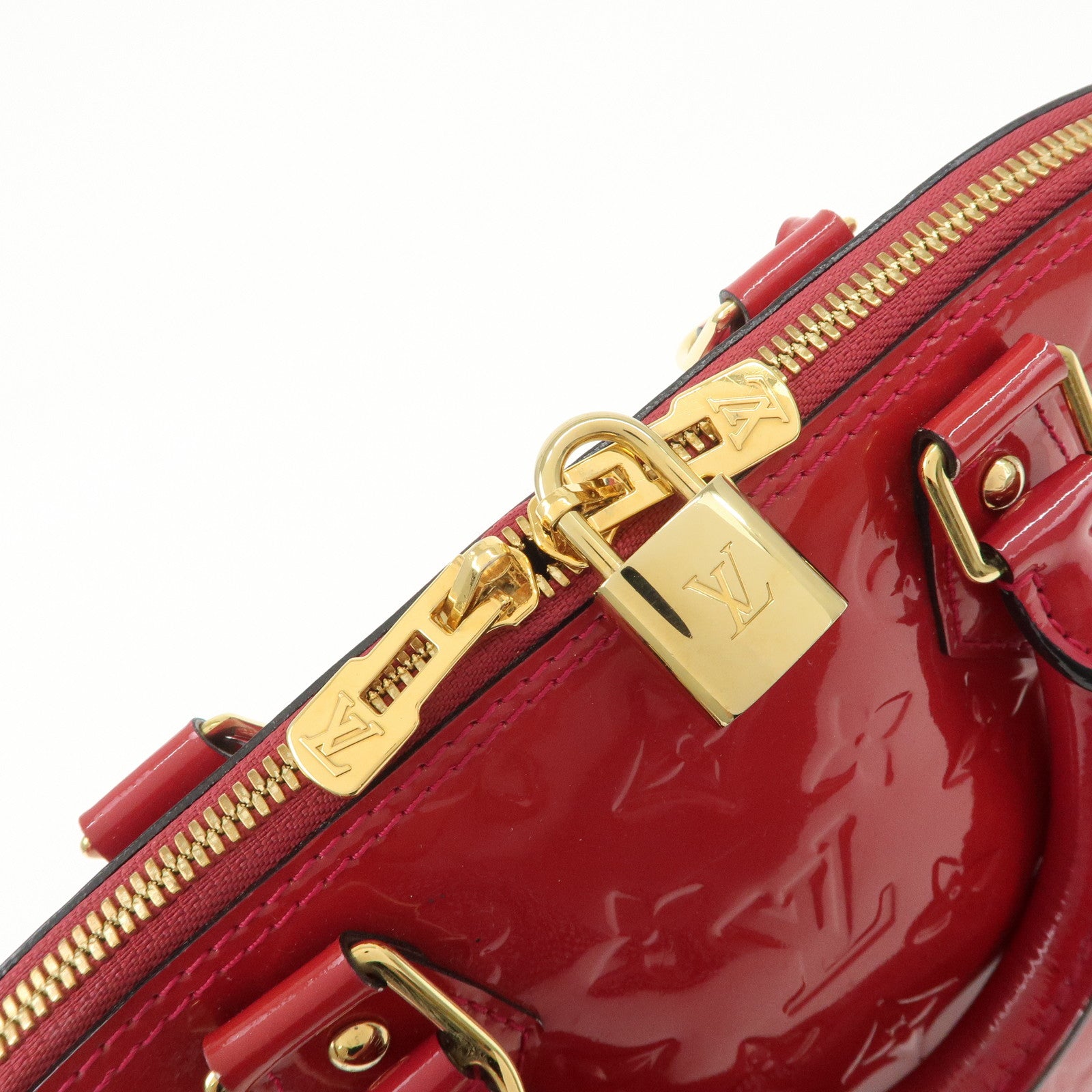Louis Vuitton Monogram Vernis Alma PM Hand Bag Rose Indien M91770 Used