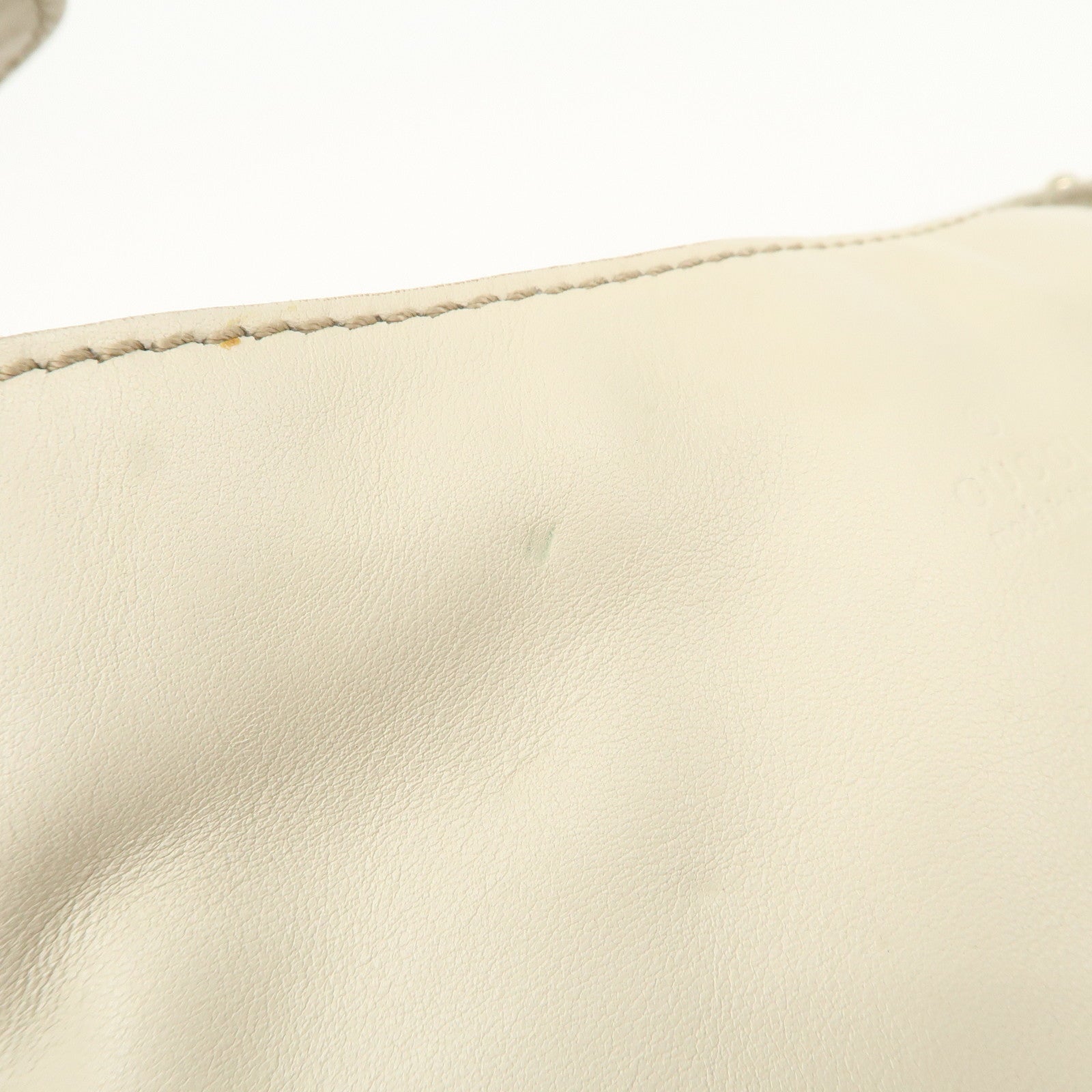 GUCCI Horsebit Leather Shoulder Bag Hand Bag Ivory 145826