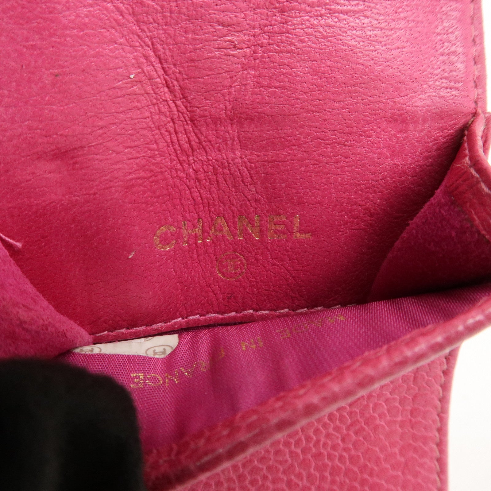 CHANEL COCO Mark Caviarskin Leather Cigarette Case Pink