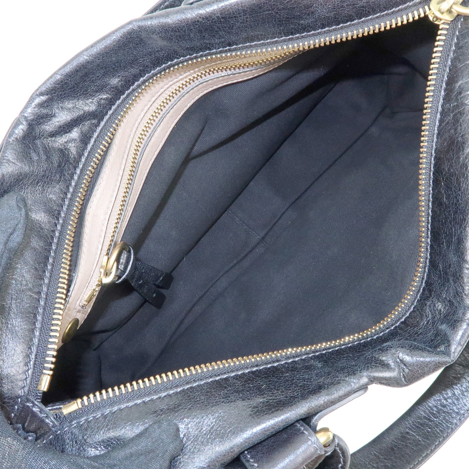 Chloe Bay Leather Hand Bag Tote Bag Black
