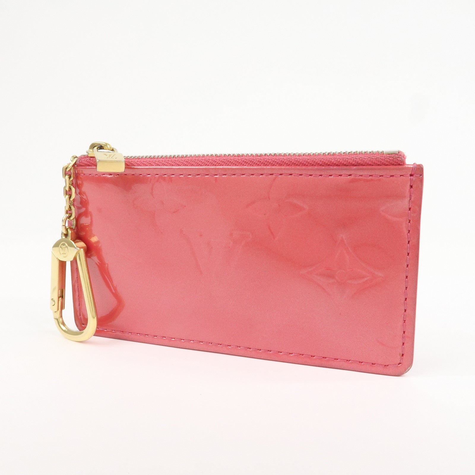 Louis Vuitton Monogram Vernis Pochette Cles Coin Case Pink M9144F