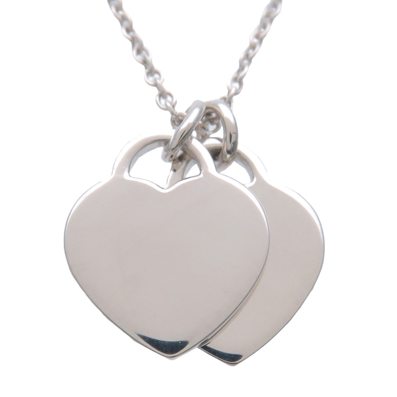 Tiffany & Co Return to Tiffany Mini Double Heart Tag Necklace SV925 Used