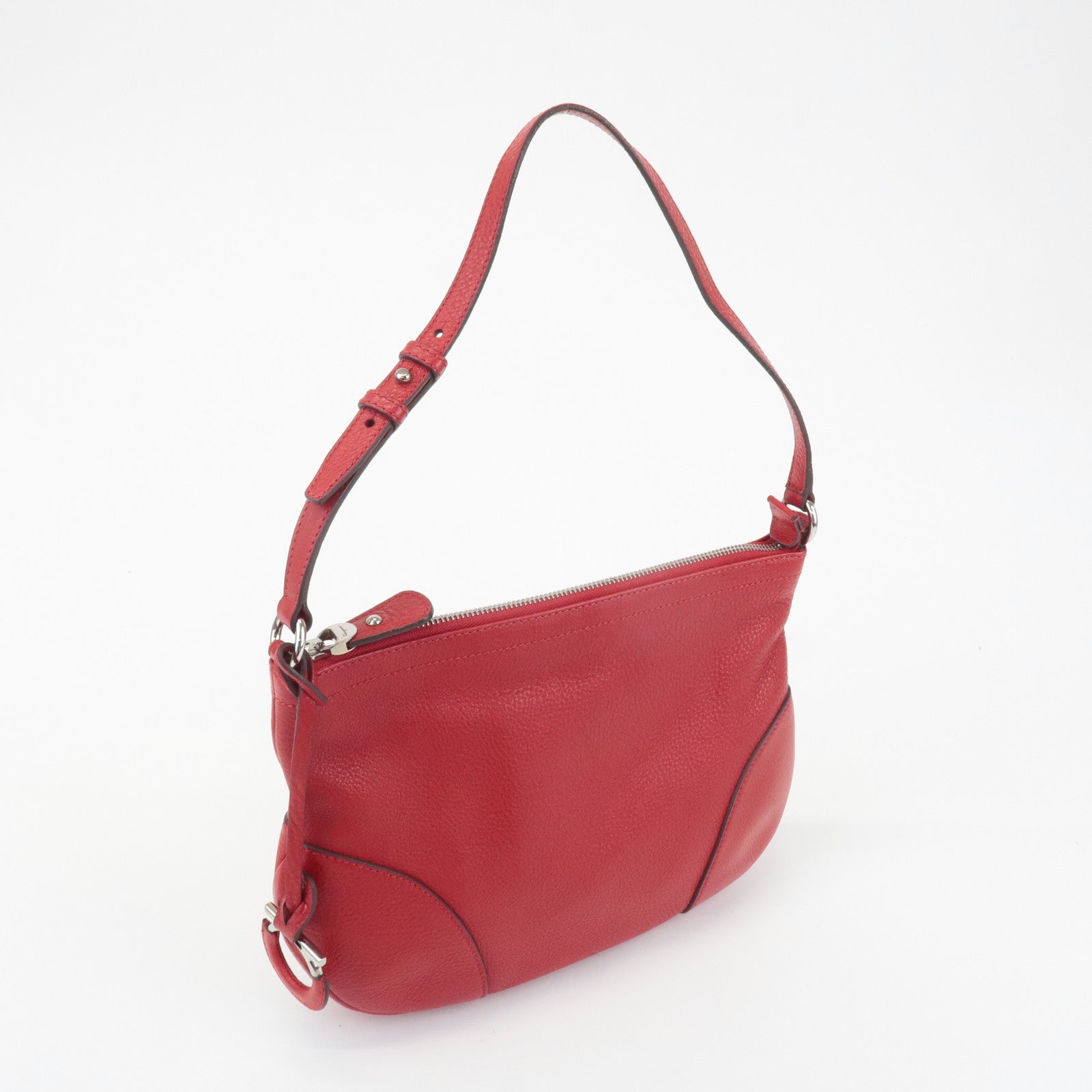 Ferragamo Gancini Leather Shoulder Bag Ferragamo Red Used