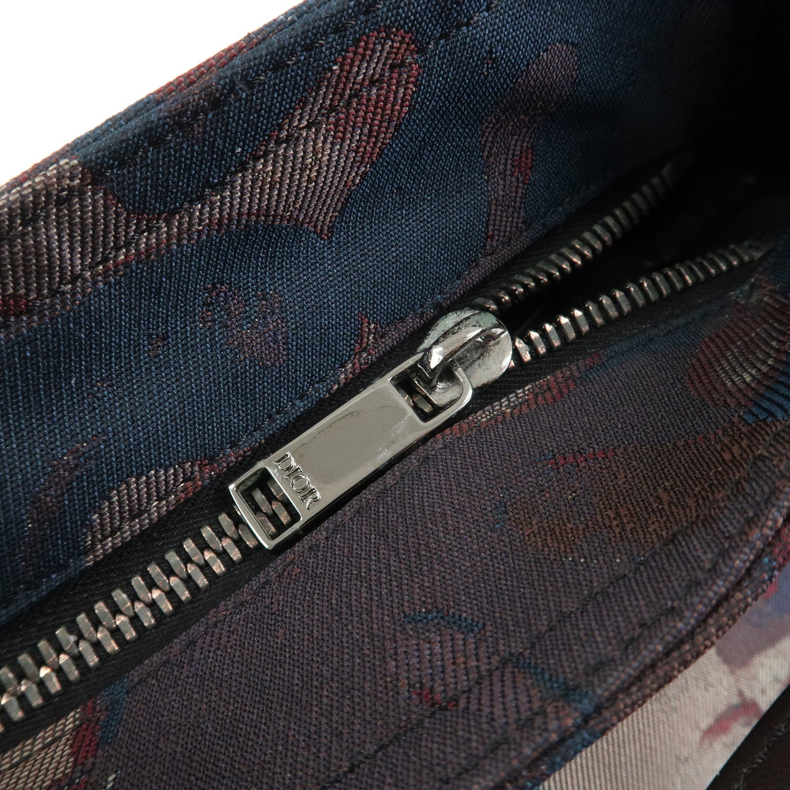 Christian Dior Canvas Leather Saddle Flap Camouflage Messenger Bag
