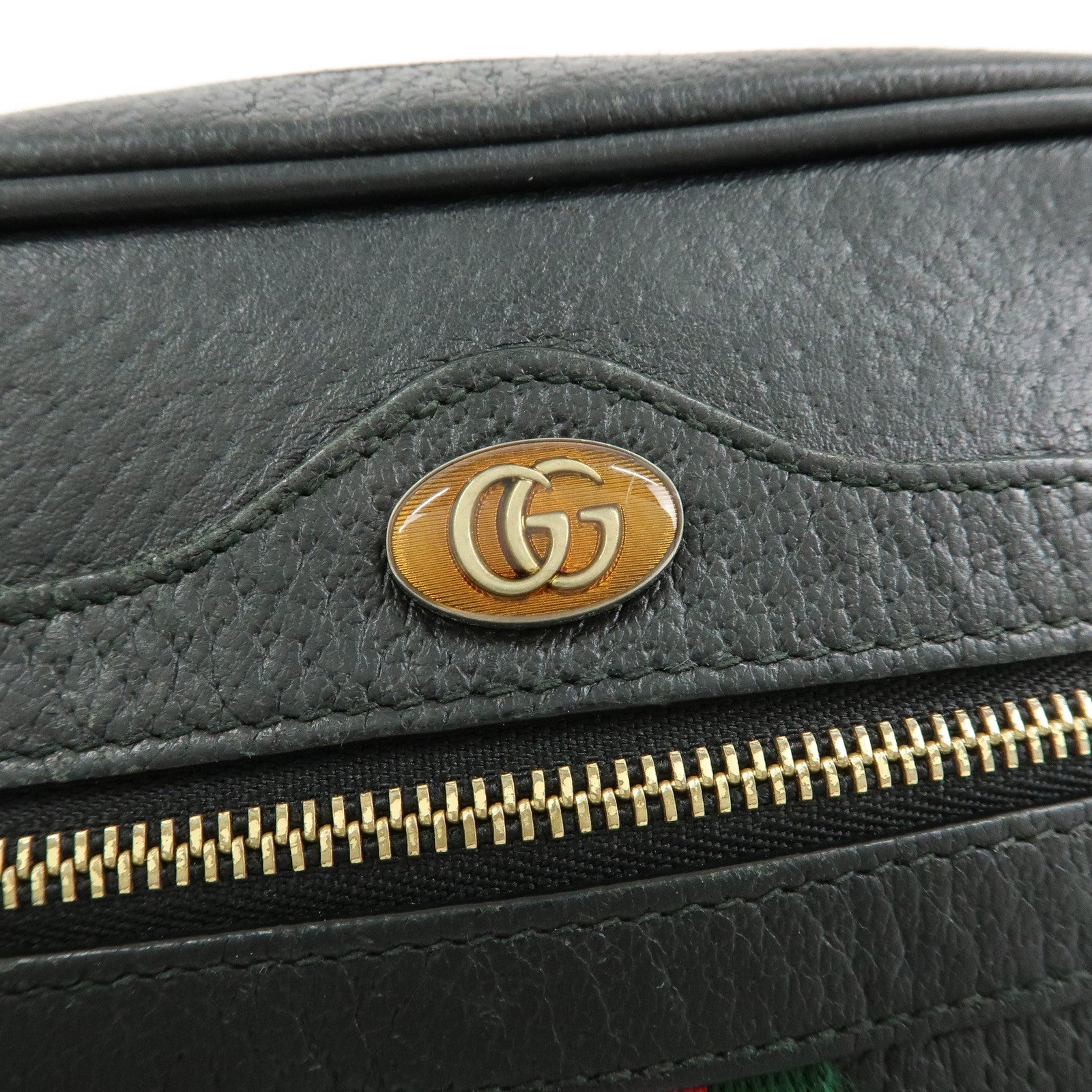 GUCCI Sherry Ophidia Leather Shoulder Crossbody Bag Black 517350
