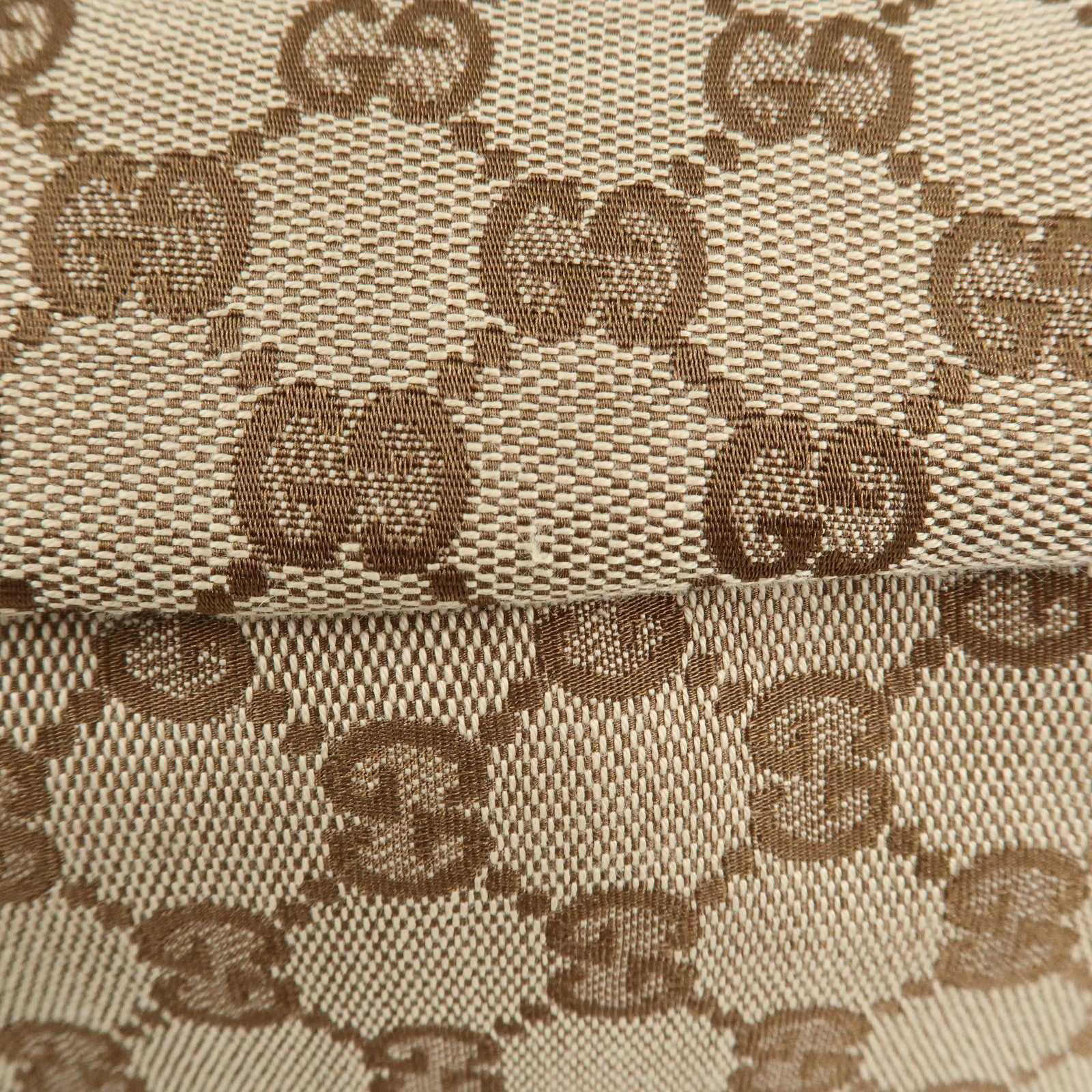 GUCCI GG Canvas Shoulder Bag Hand Bag Beige Brown 211933