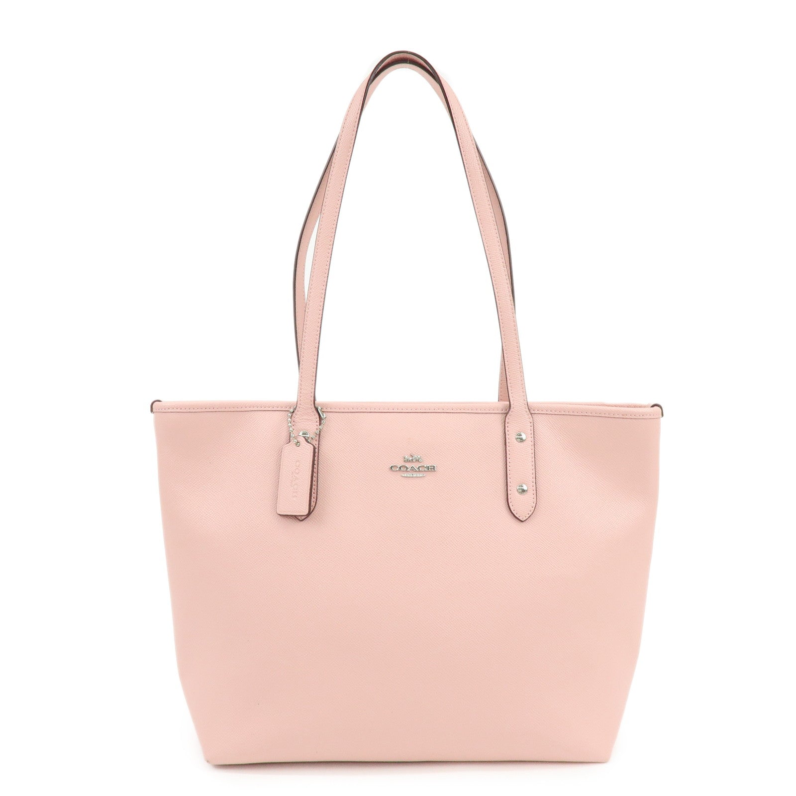 COACH Leather Tote Bag Shoulder Bag Pink F58846