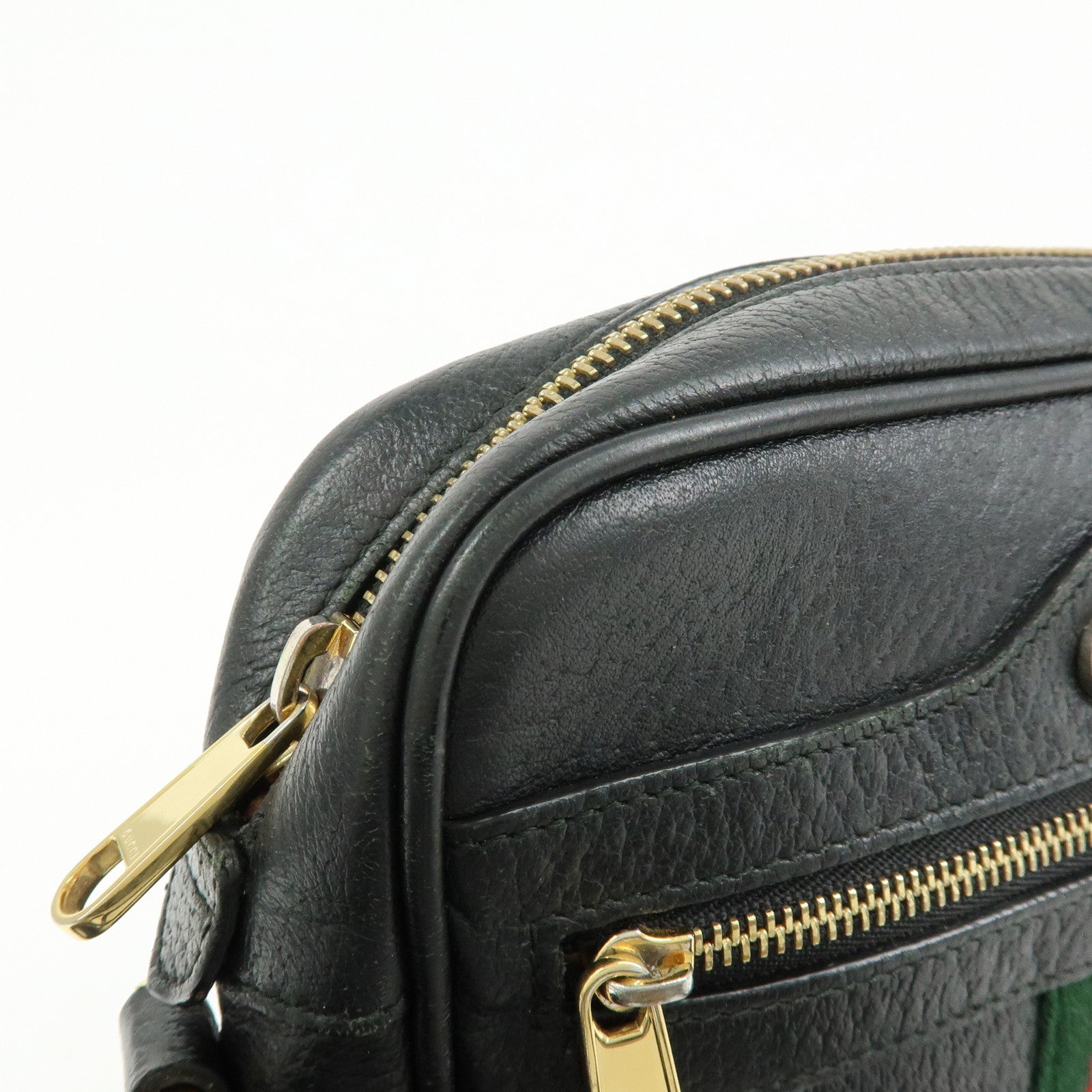 GUCCI Sherry Ophidia Leather Shoulder Crossbody Bag Black 517350