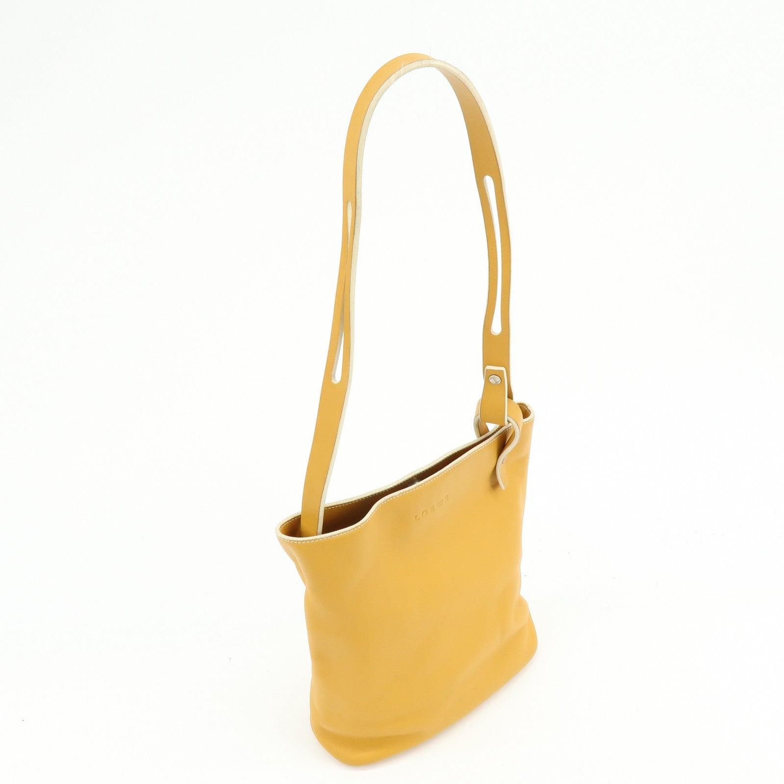 LOEWE Leather Shoulder Bag Hand Bag Light Brown