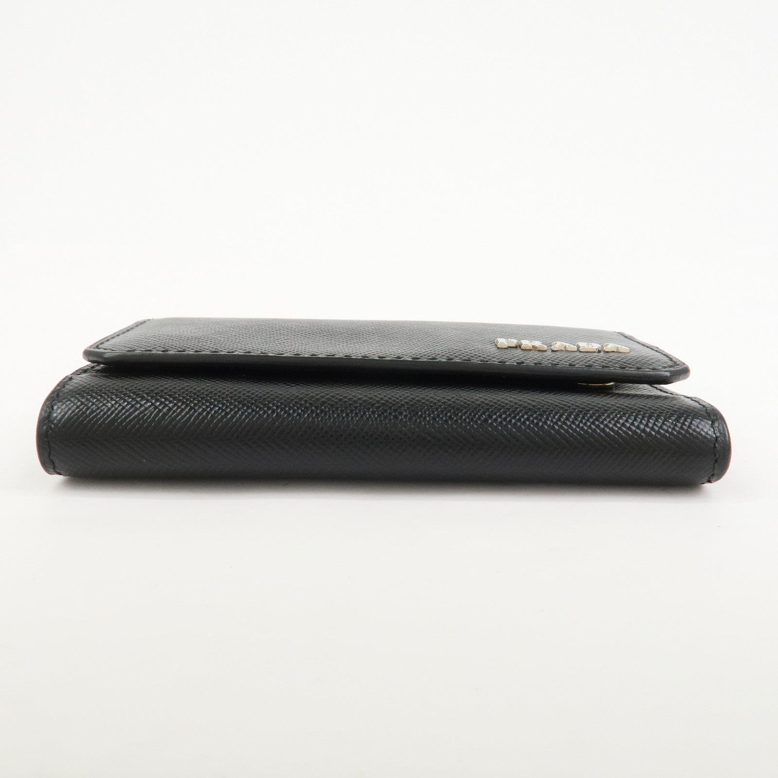 PRADA Logo Saffiano Leather 6 Rings Key Case Black NERO 2M0025