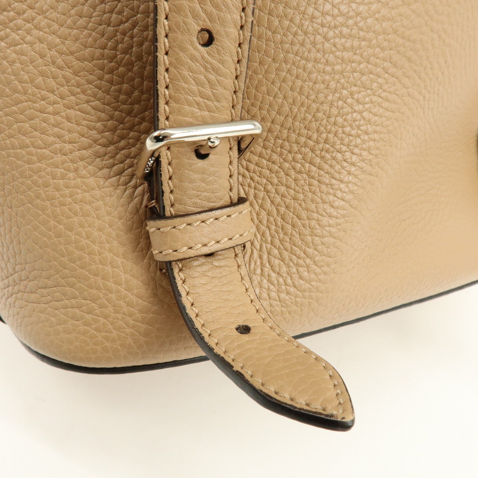 GUCCI Bamboo Tassel Leather Backpack Rucksack Beige 387149