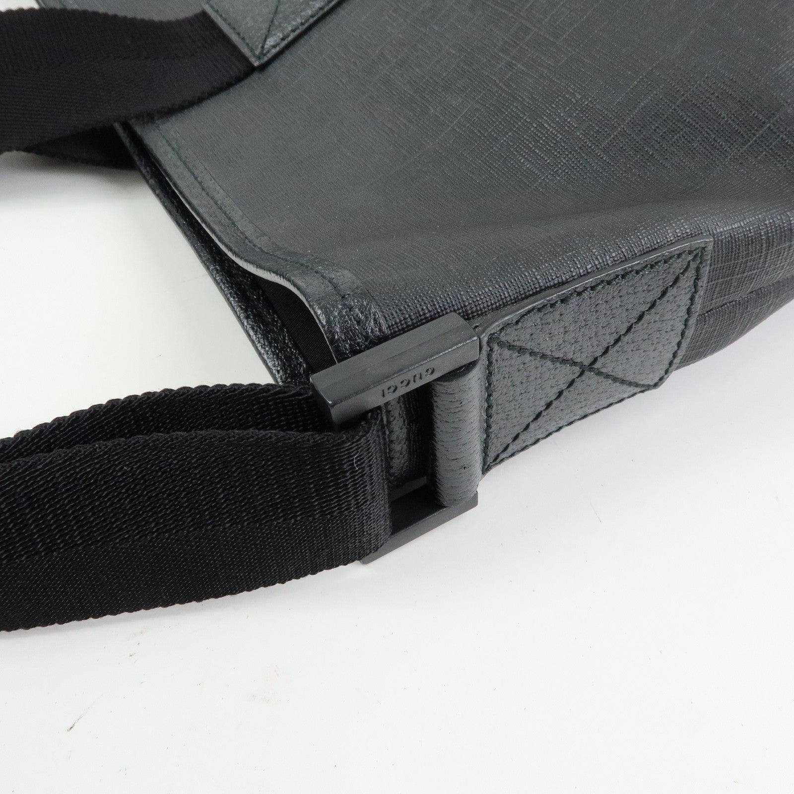 GUCCI PVC Leather 2Way Bag Shopping Bag Tote Bag Black 231860