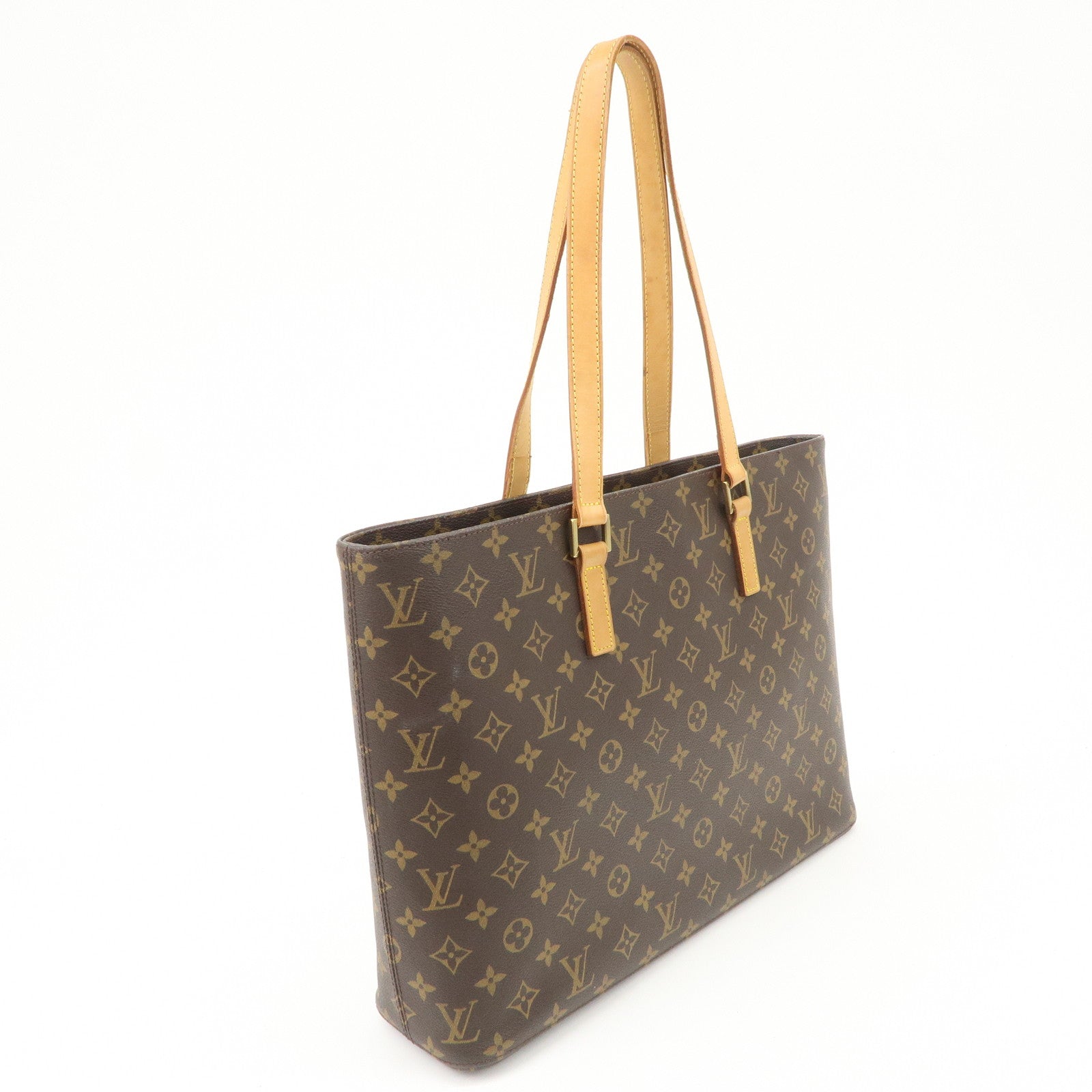 Louis Vuitton Monogram Luco Tote Bag Hand Bag Brown M51155 Used