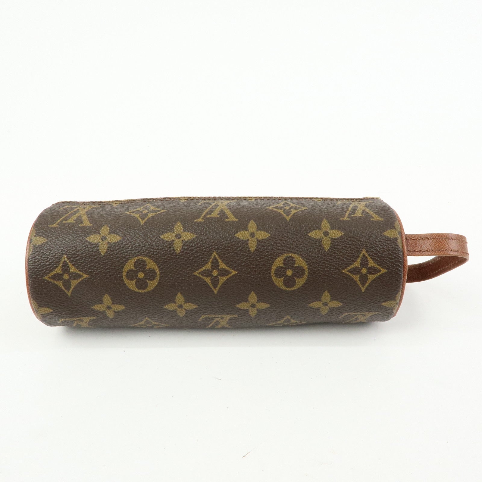 Louis Vuitton Monogram Trousse Ronde Pen Case Brown M47630