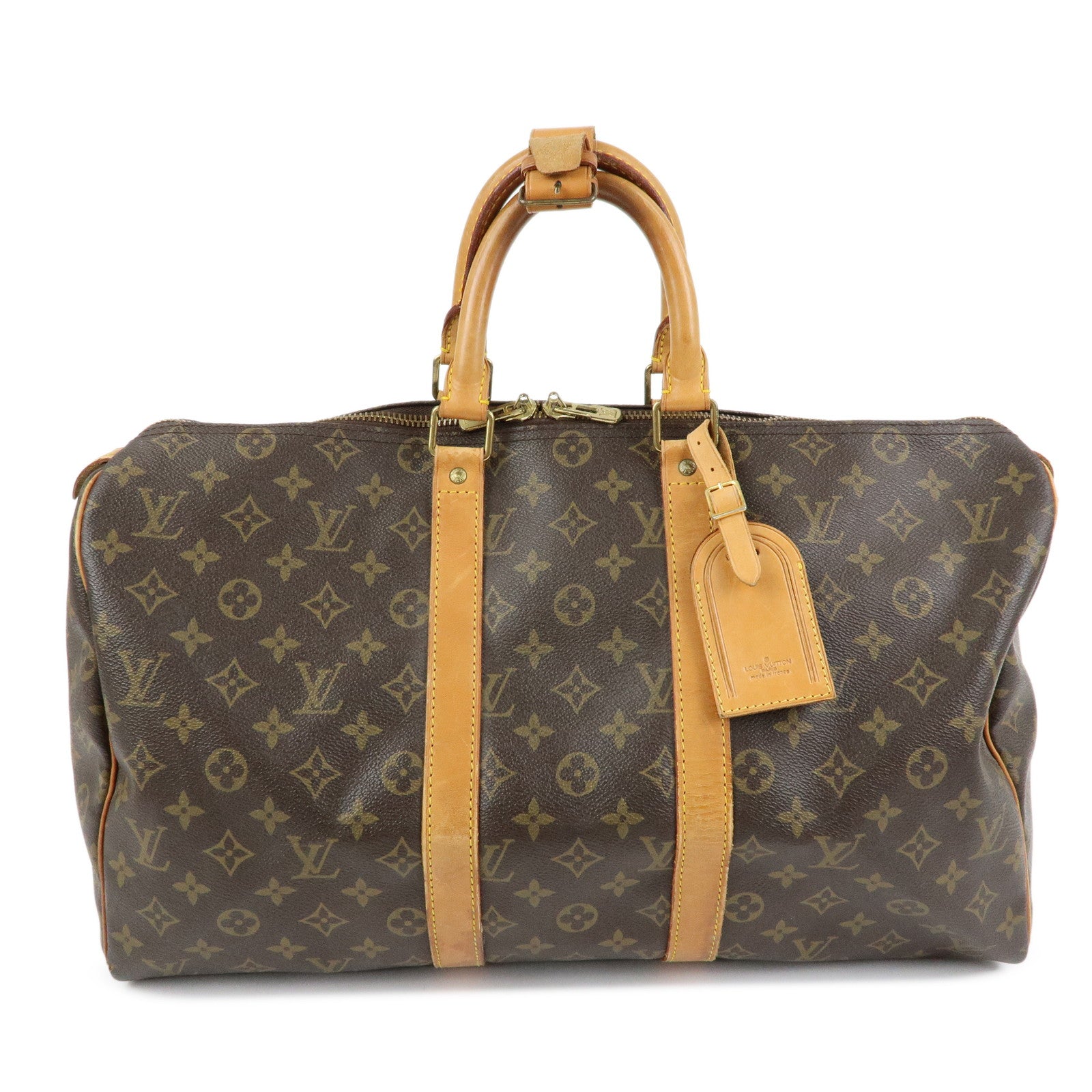 Louis Vuitton Monogram Keep All 45 Boston Bag Brown M41428
