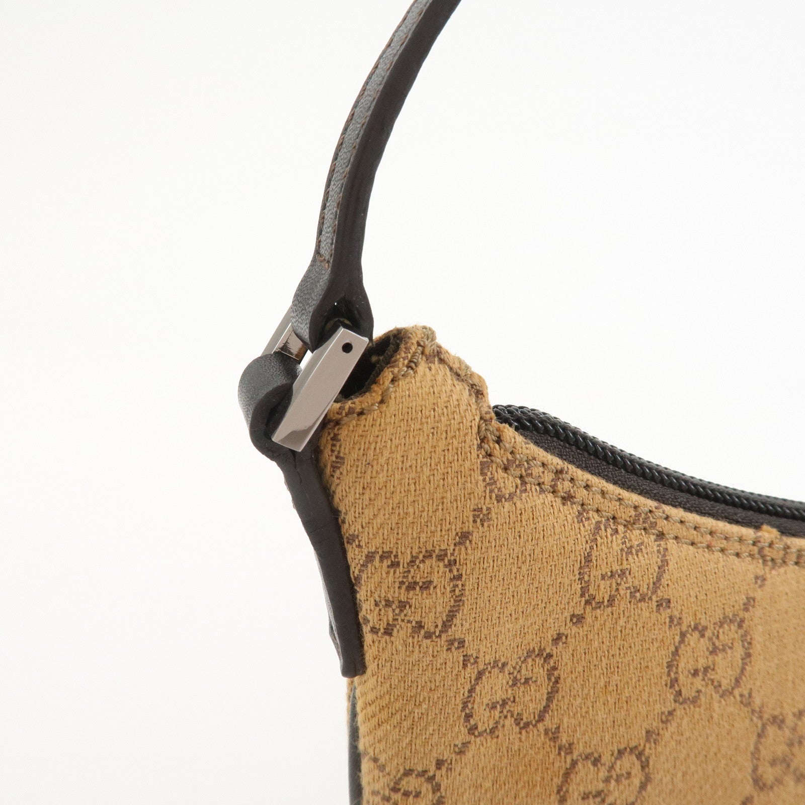 GUCCI GG Canvas Leather Hand Bag Shoulder Bag Brown 32160