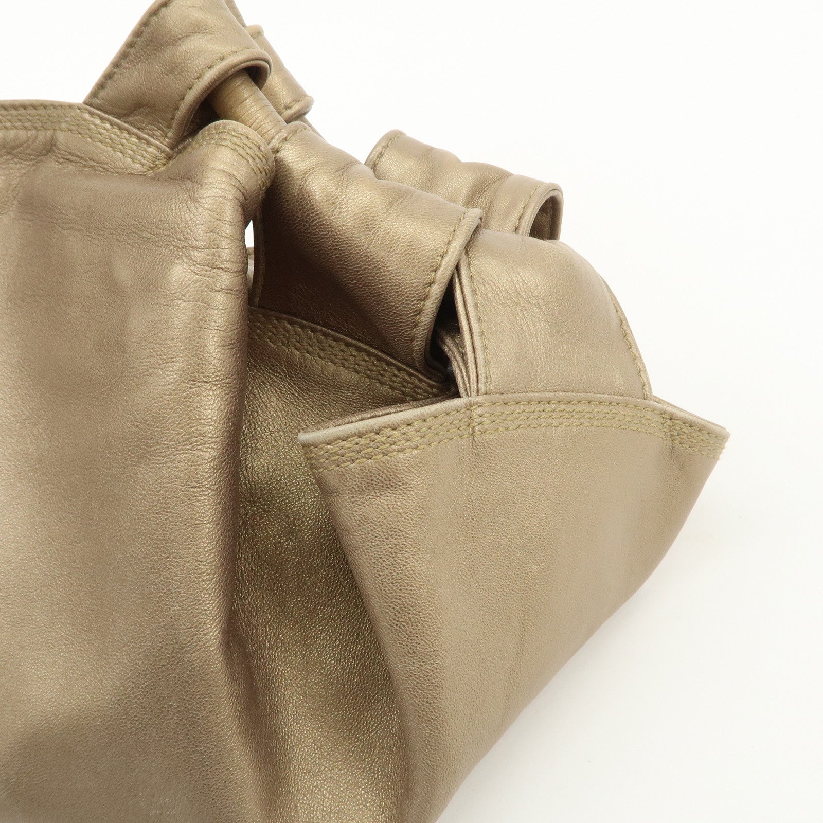 LOEWE Anagram Nappa Aire Leather Hand Bag Shoulder Bag Gold Used