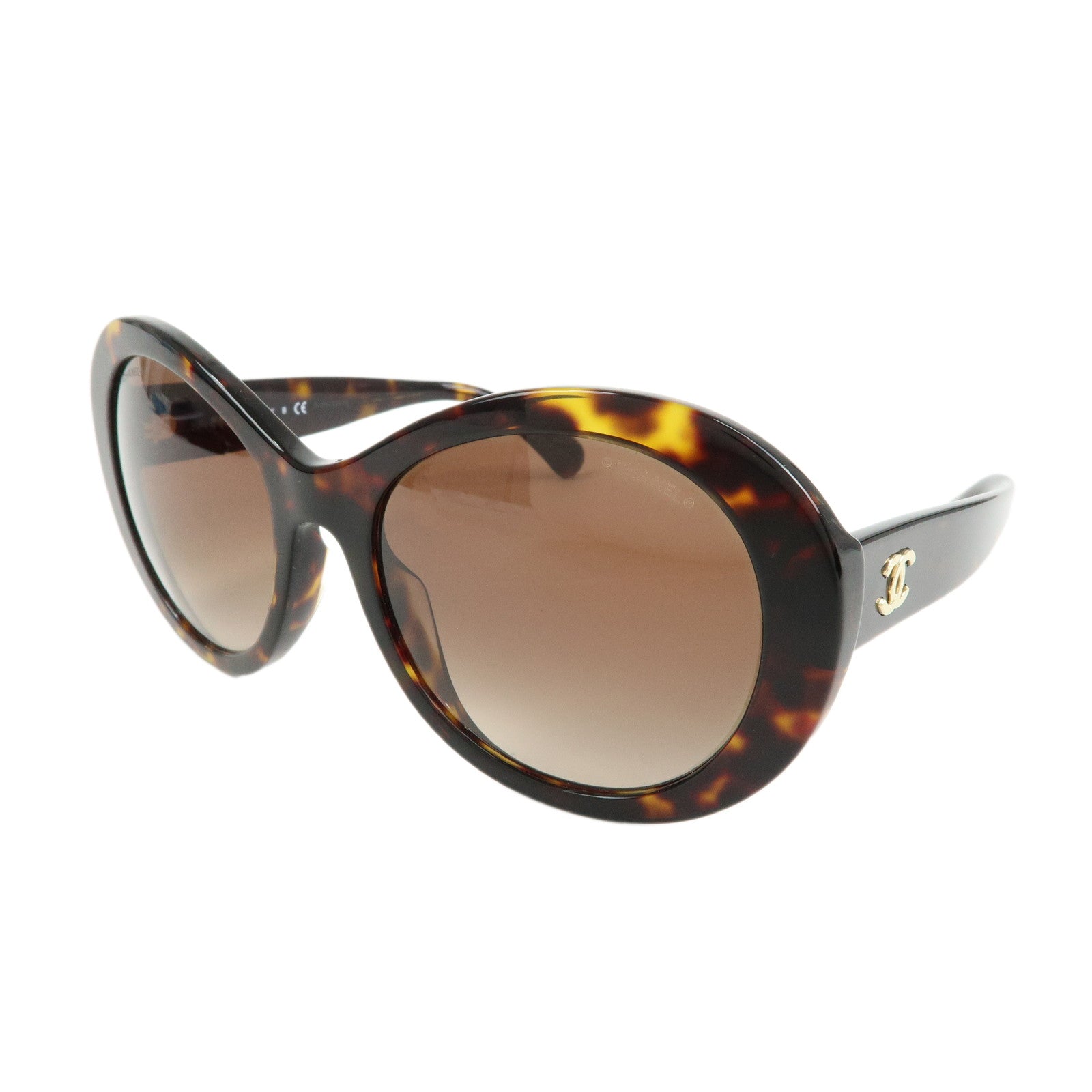 CHANEL COCO Mark Plastic Sunglasses Brown 5372-A 56□19 140