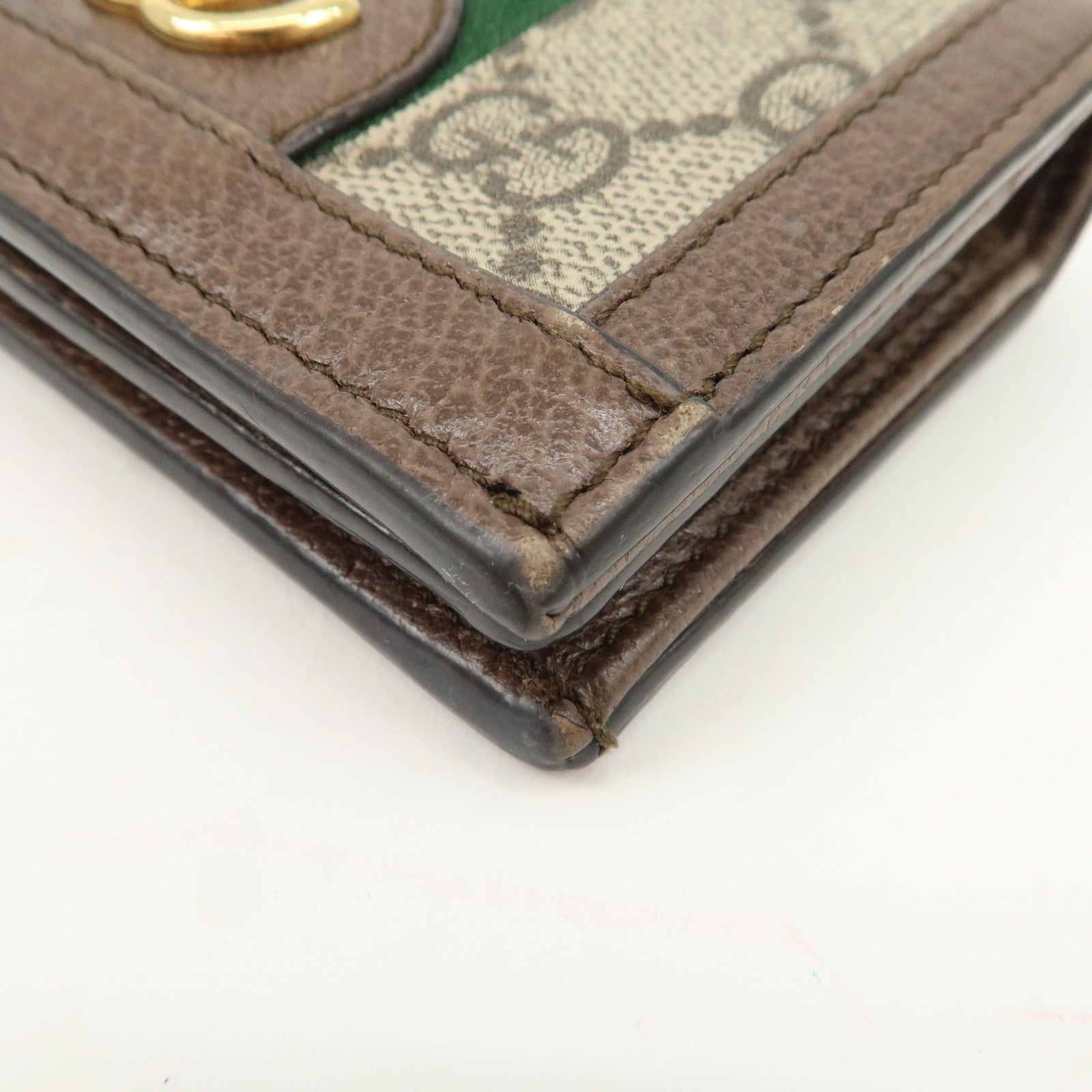 GUCCI Ophidia GG Supreme Leather Bi-Fold Wallet Beige 523155