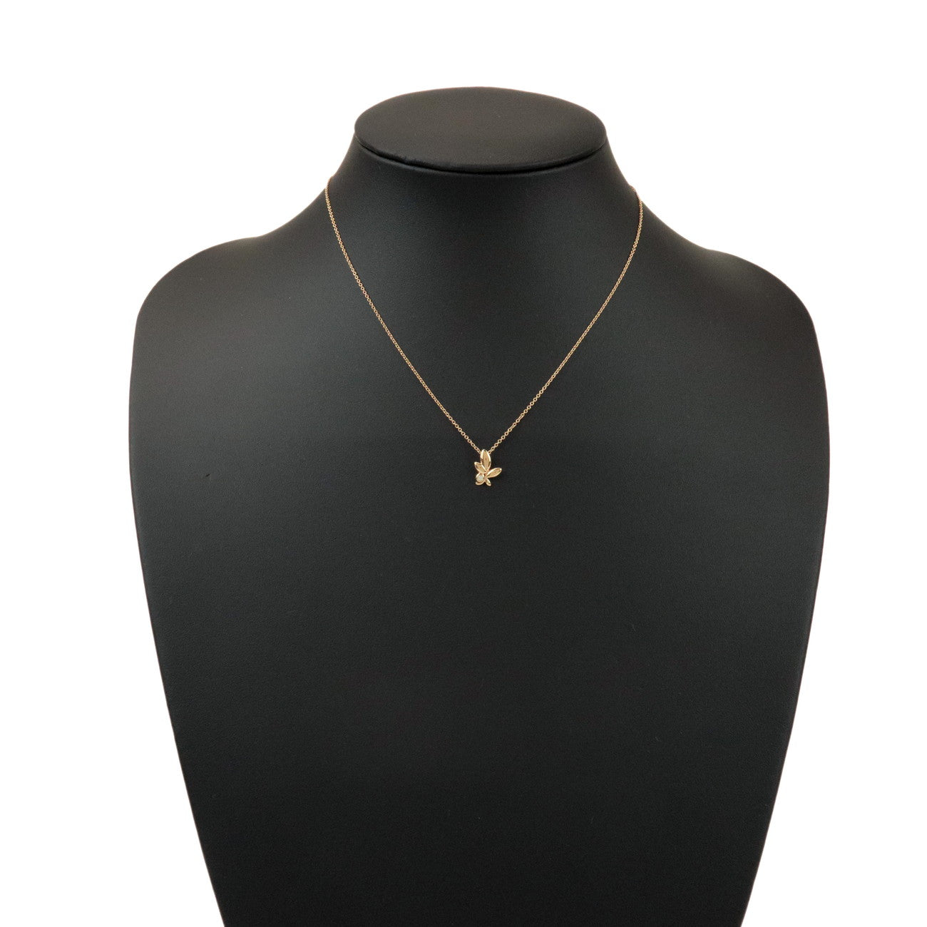 Tiffany & Co Olive Leaf 1P Diamond Necklace K18 750PG Rose Gold