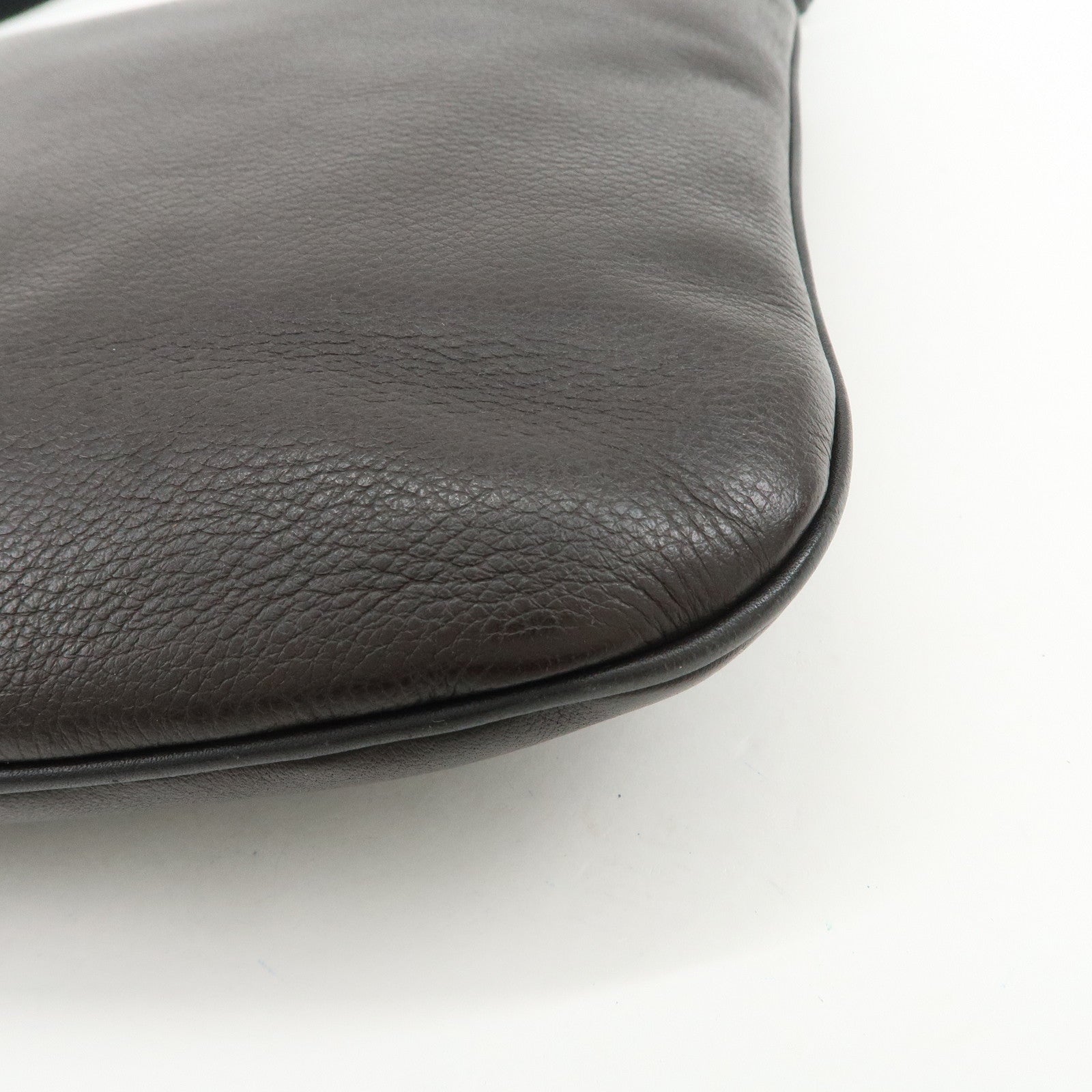 LOEWE Anagram Logo Leather Shoulder Bag Crossbody Bag Dark Brown