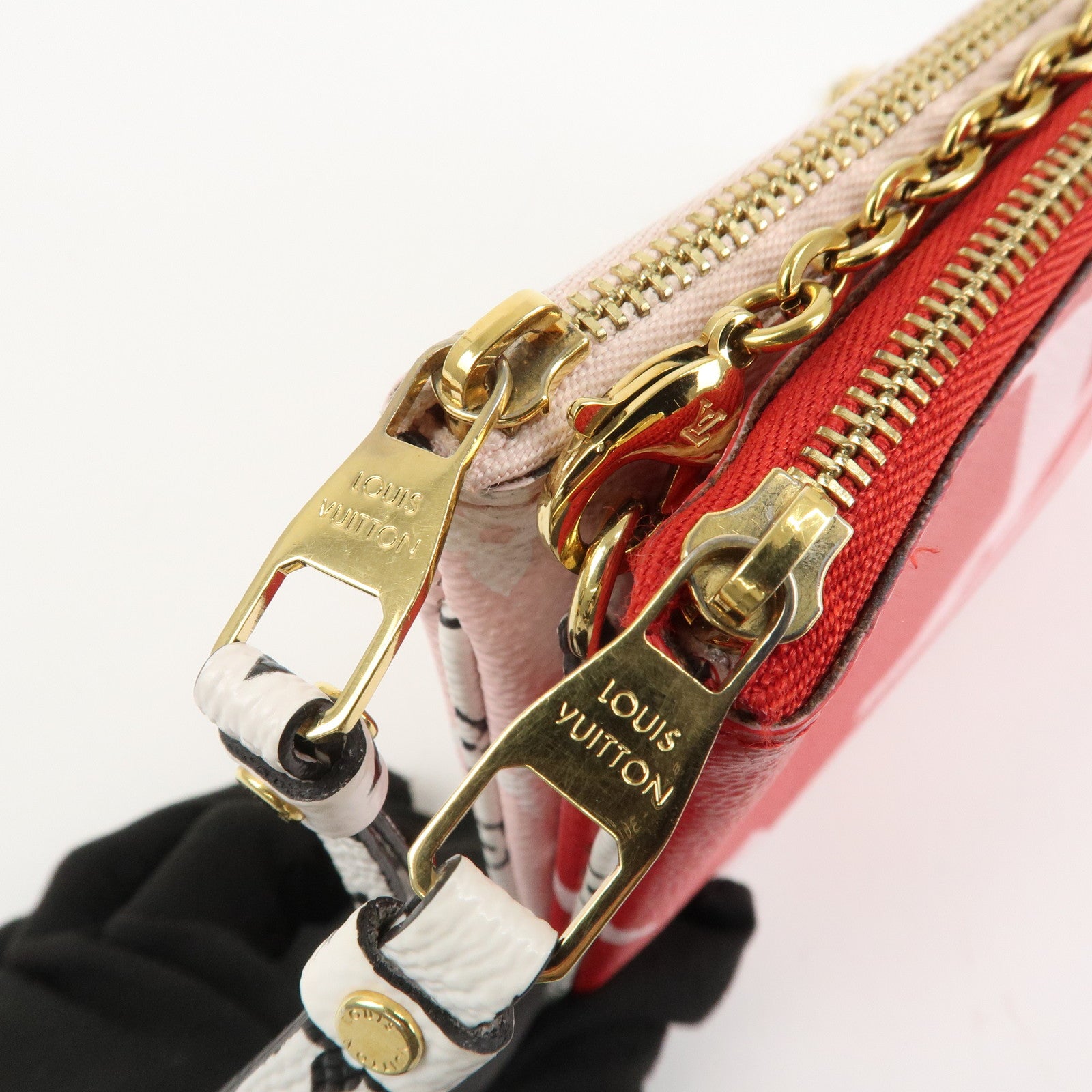 Louis Vuitton Monogram Giant Pochette Double Zip Pouch Rouge M67561 Used