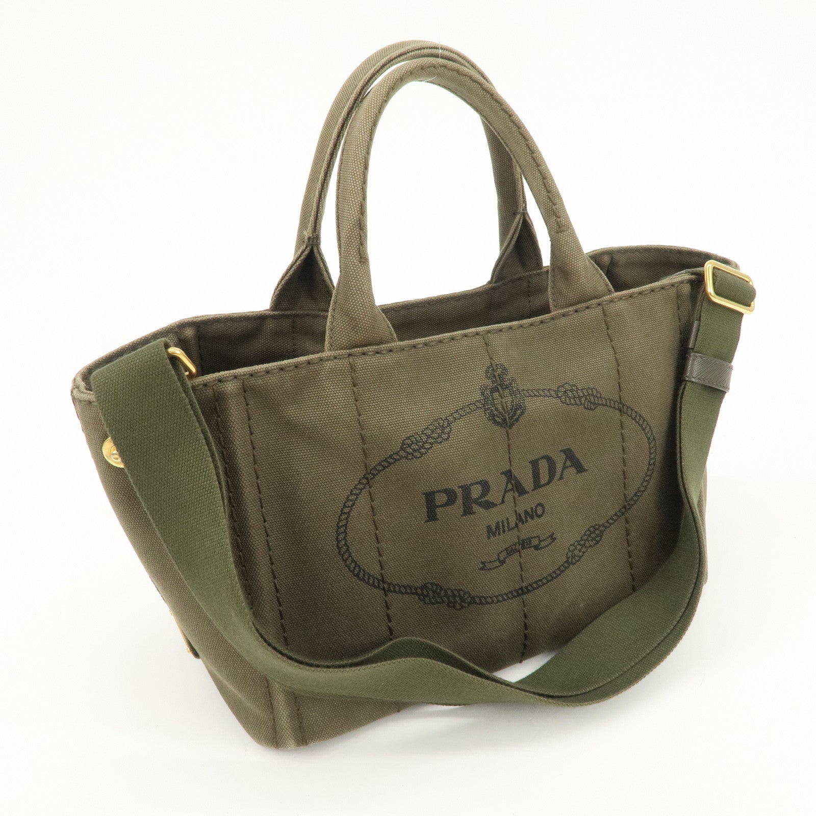 PRADA Canapa Mini Canvas 2WAY Bag Hand Bag Shoulder Bag BN2439G