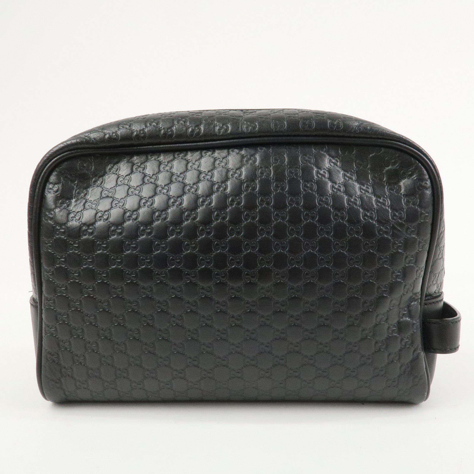 GUCCI Micro Guccissima Leather Hand Bag Clutch Bag Black 419775