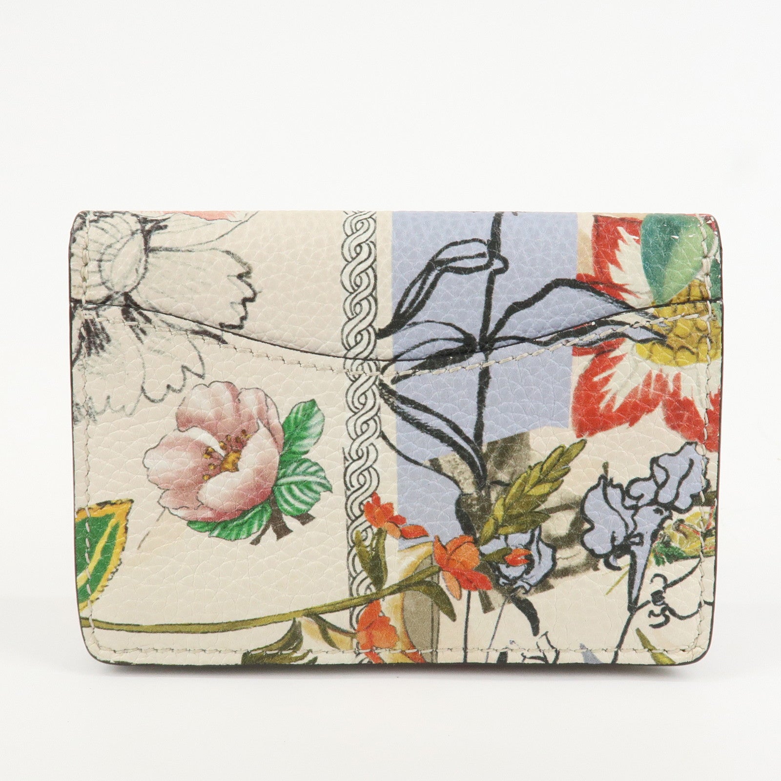 Ferragamo Gancini Leather Fragment Case Card Case Multicolor