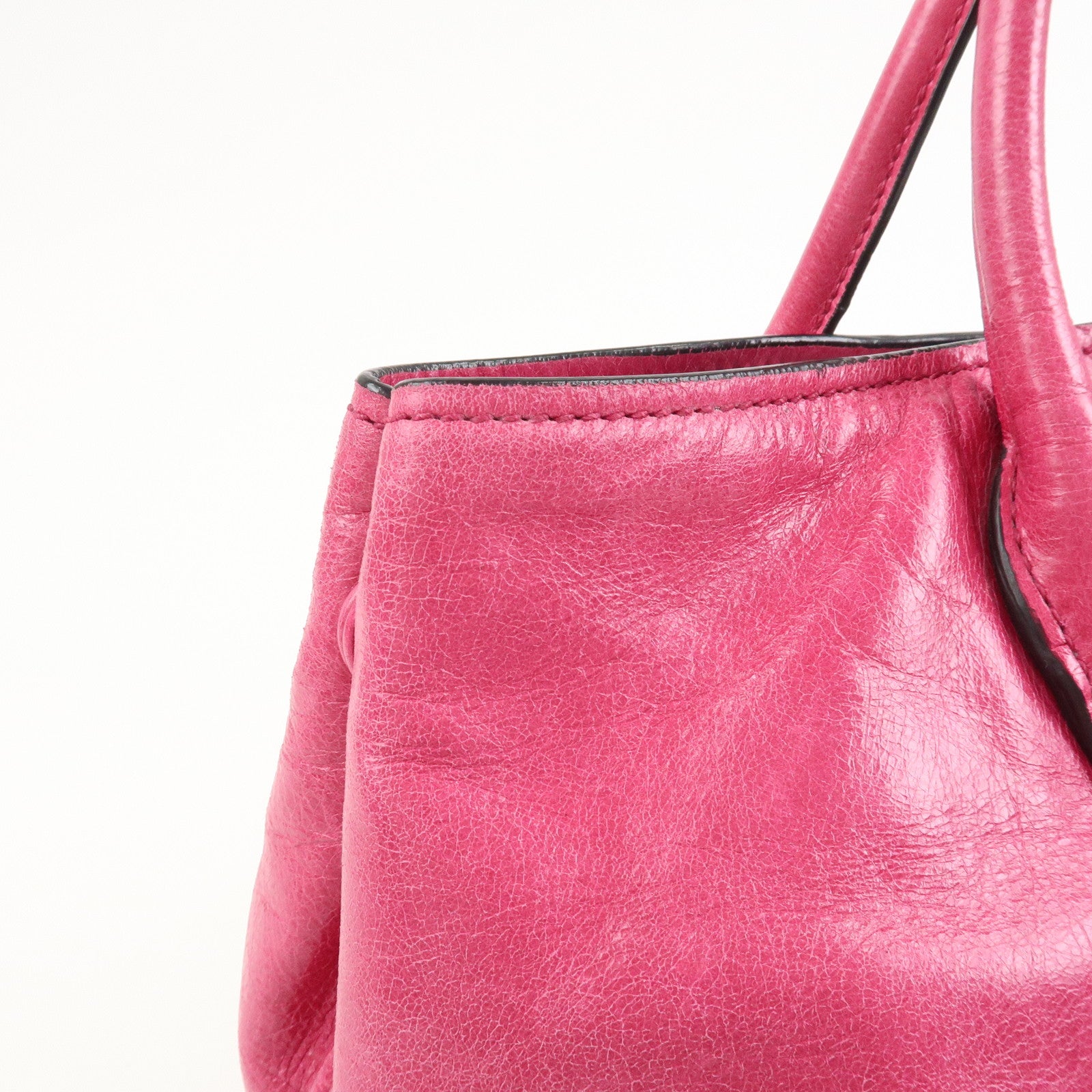MIU MIU Logo 2Way Bag Hand Bag Shoulder Bag Pink