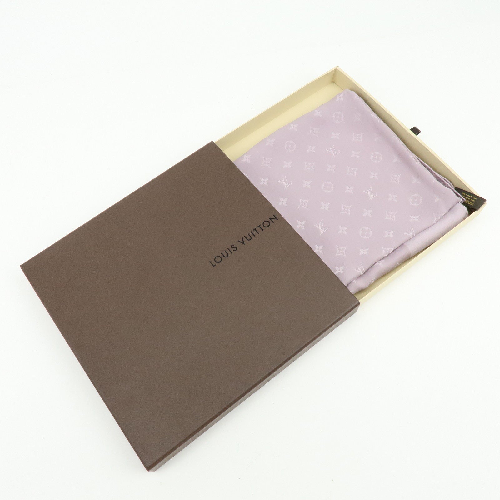 Louis Vuitton Monogram Silk 100% Scarf Light Purple