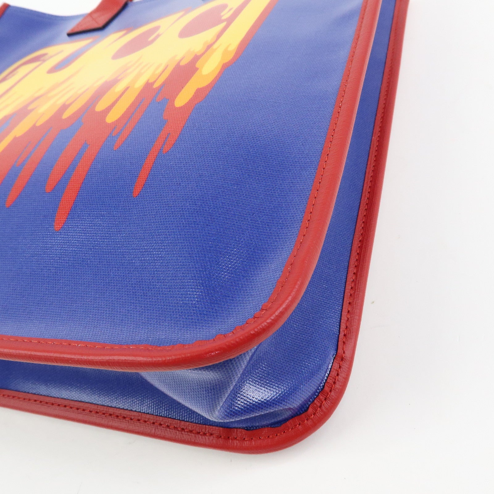 GUCCI Children's PVC Leather Tote Bag Hand Bag Blue Red 550763
