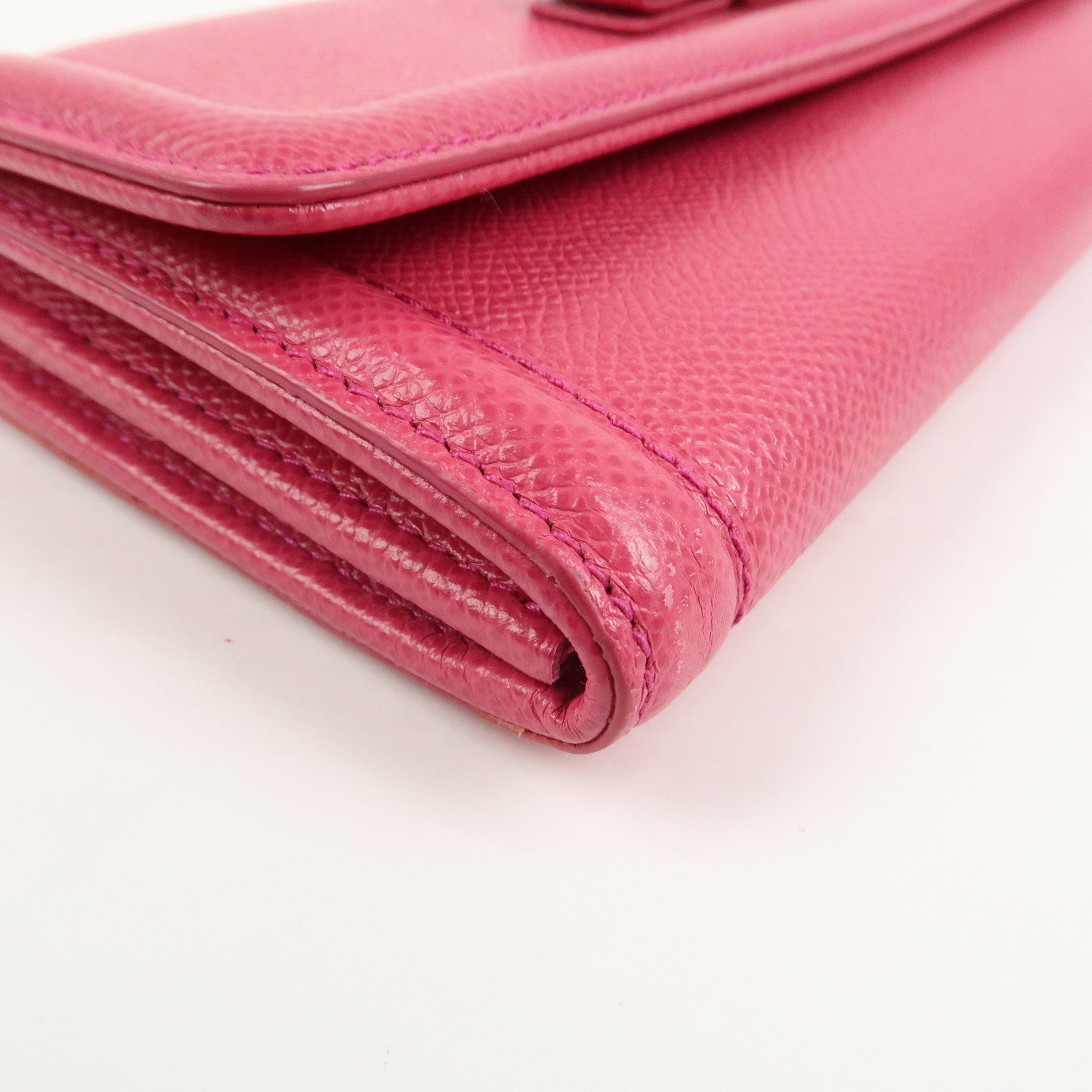 Ferragamo Vara Ribbon Logo Leather Long Wallet Pink
