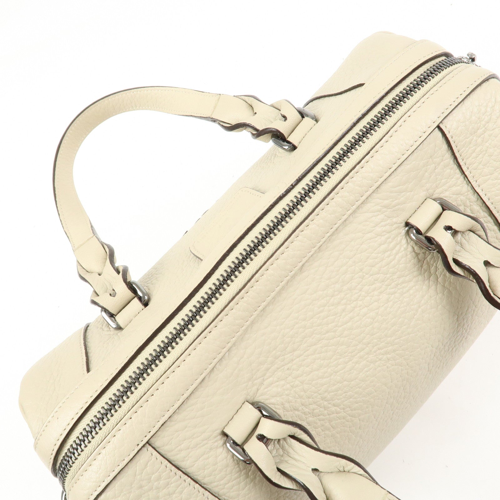 LOEWE Anagram Leather 2Way Bag Shoulder Bag Hand Bag Ivory