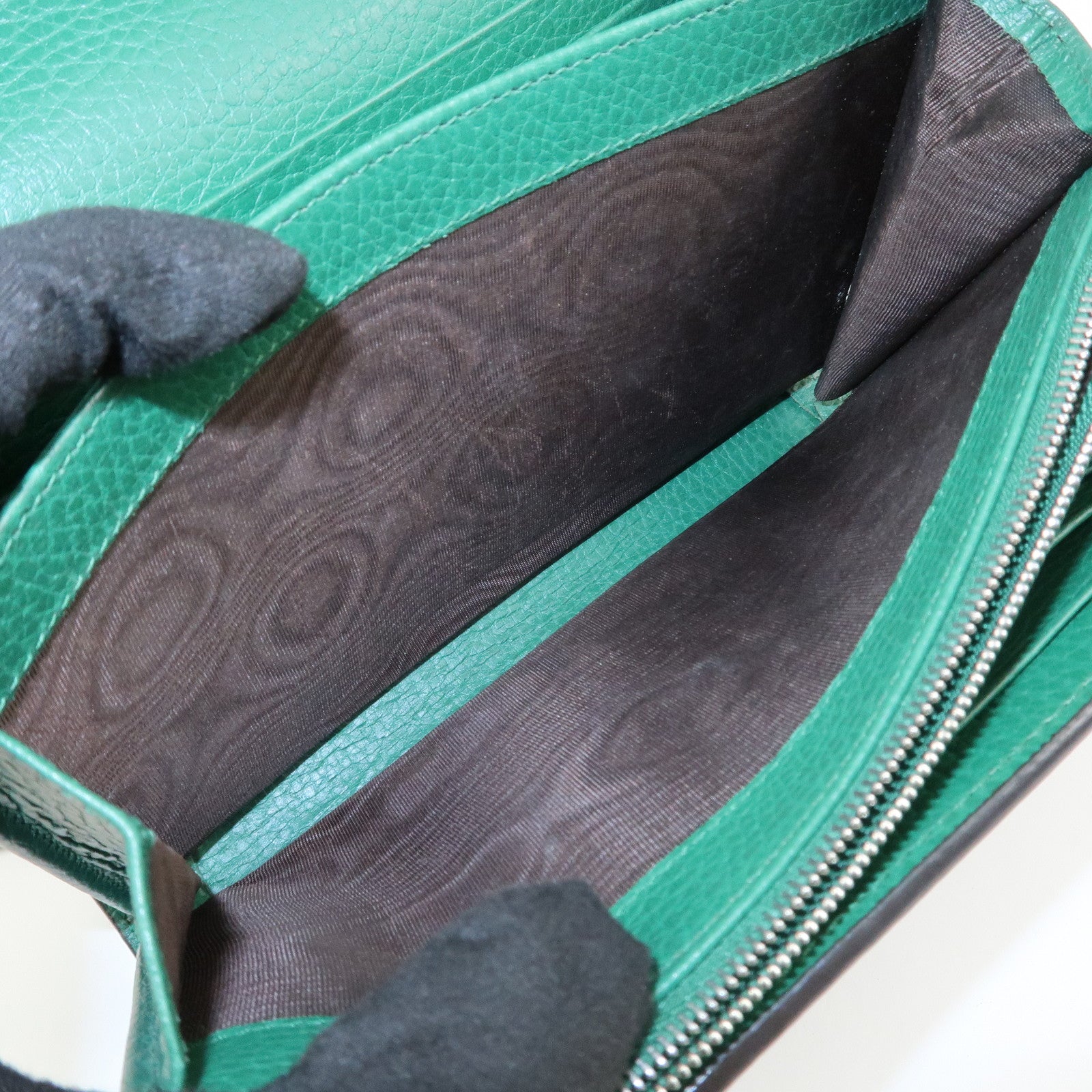 GUCCI Dionysus Leather Chain Shoulder Bag Green 401231