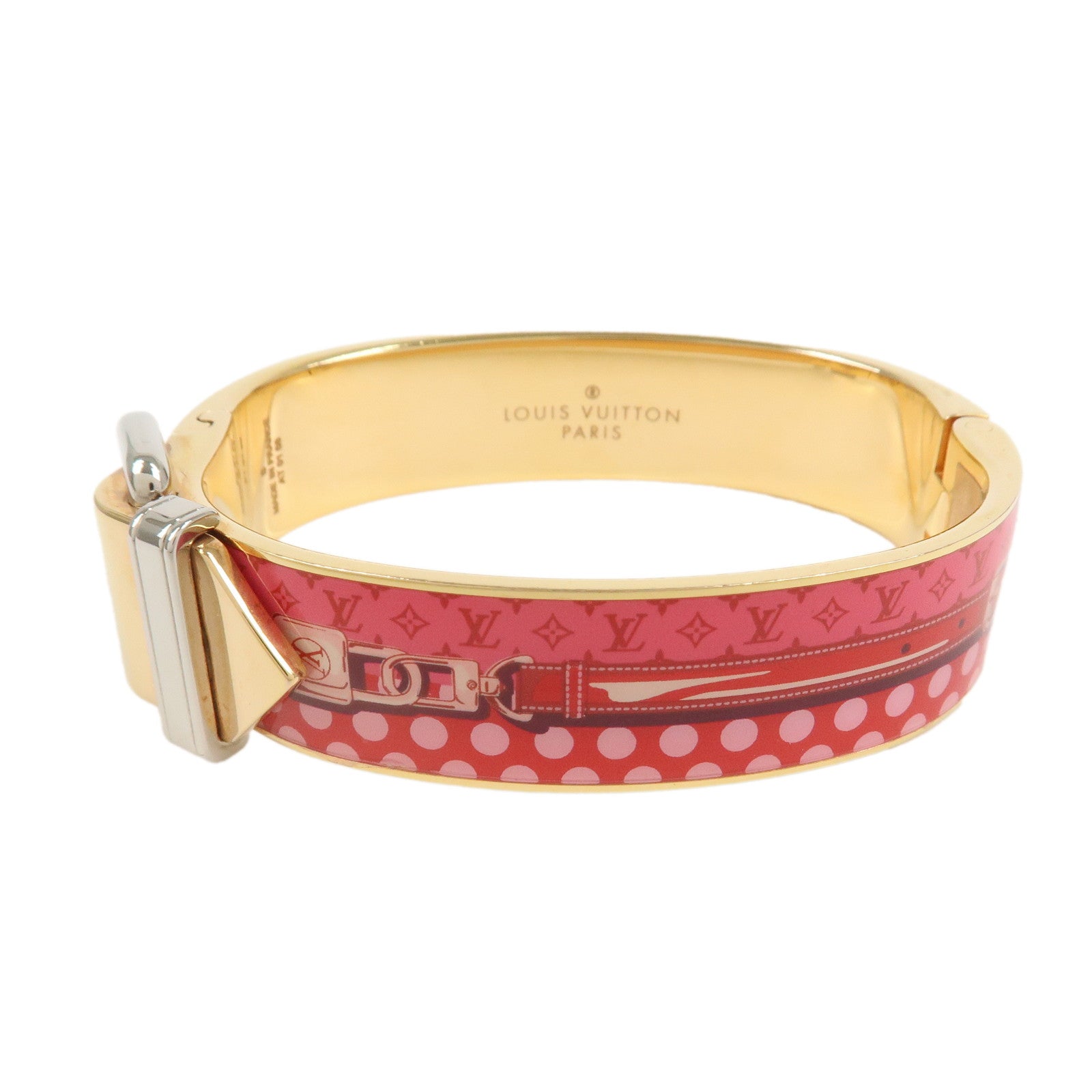 Louis Vuitton Metal Confidential Bracelet Bangle Pink M63133
