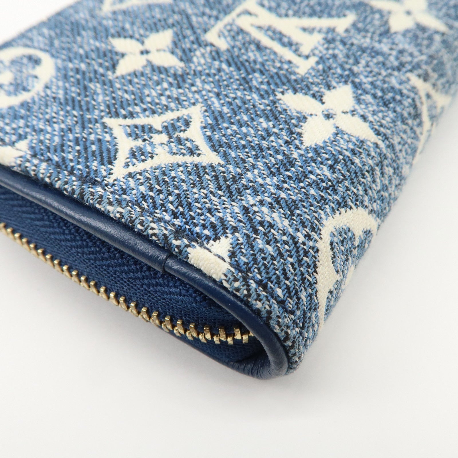 Louis Vuitton Monogram Denim Coin Case Compact Wallet Blue M81185