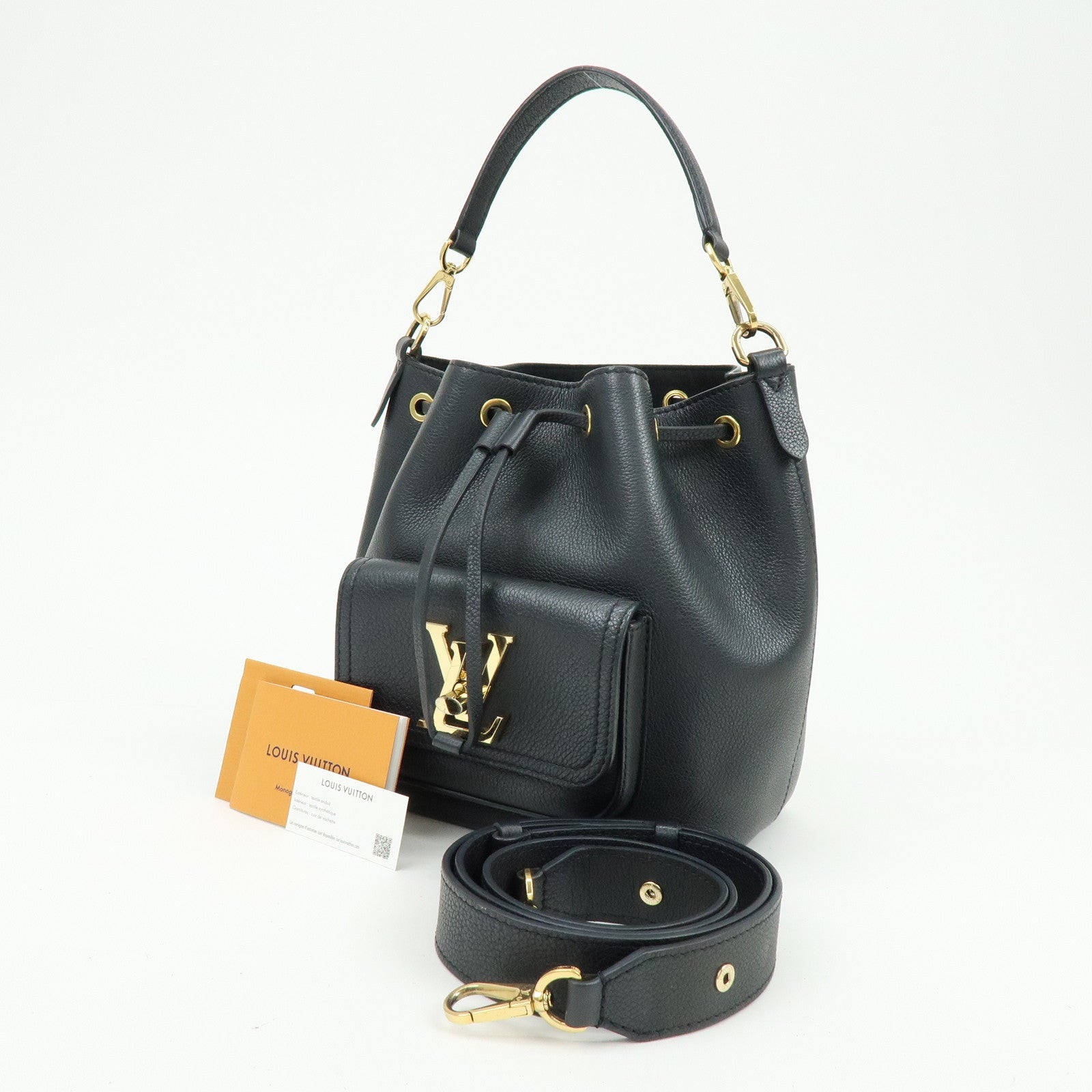 Louis Vuitton Lockme Bucket NV 2Way Bag Hand Bag Black M57687
