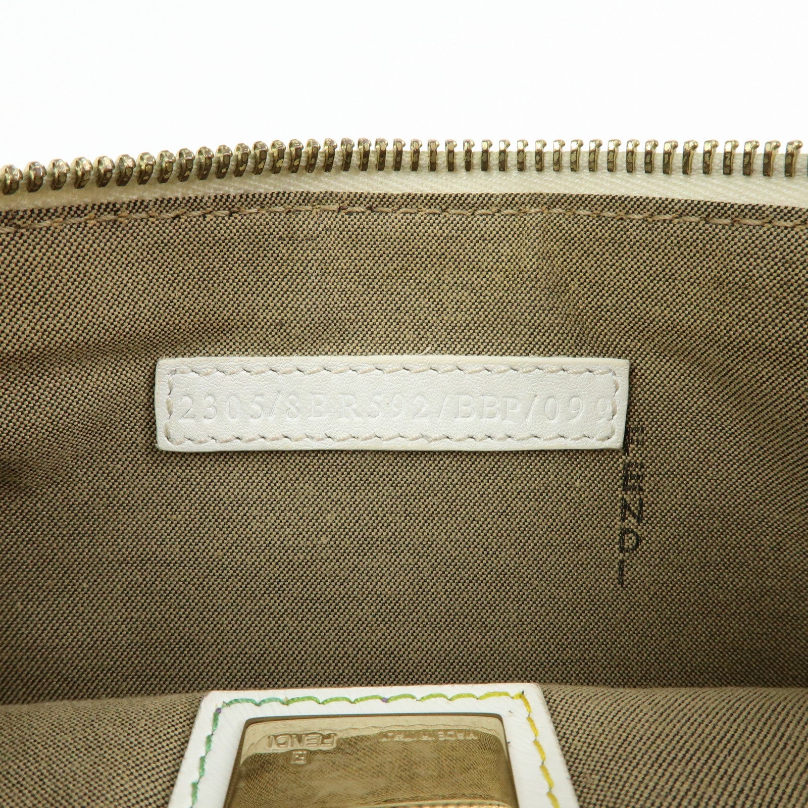 FENDI Zucca Print PVC Chain Accessory Pouch White Multicolor 8BR592