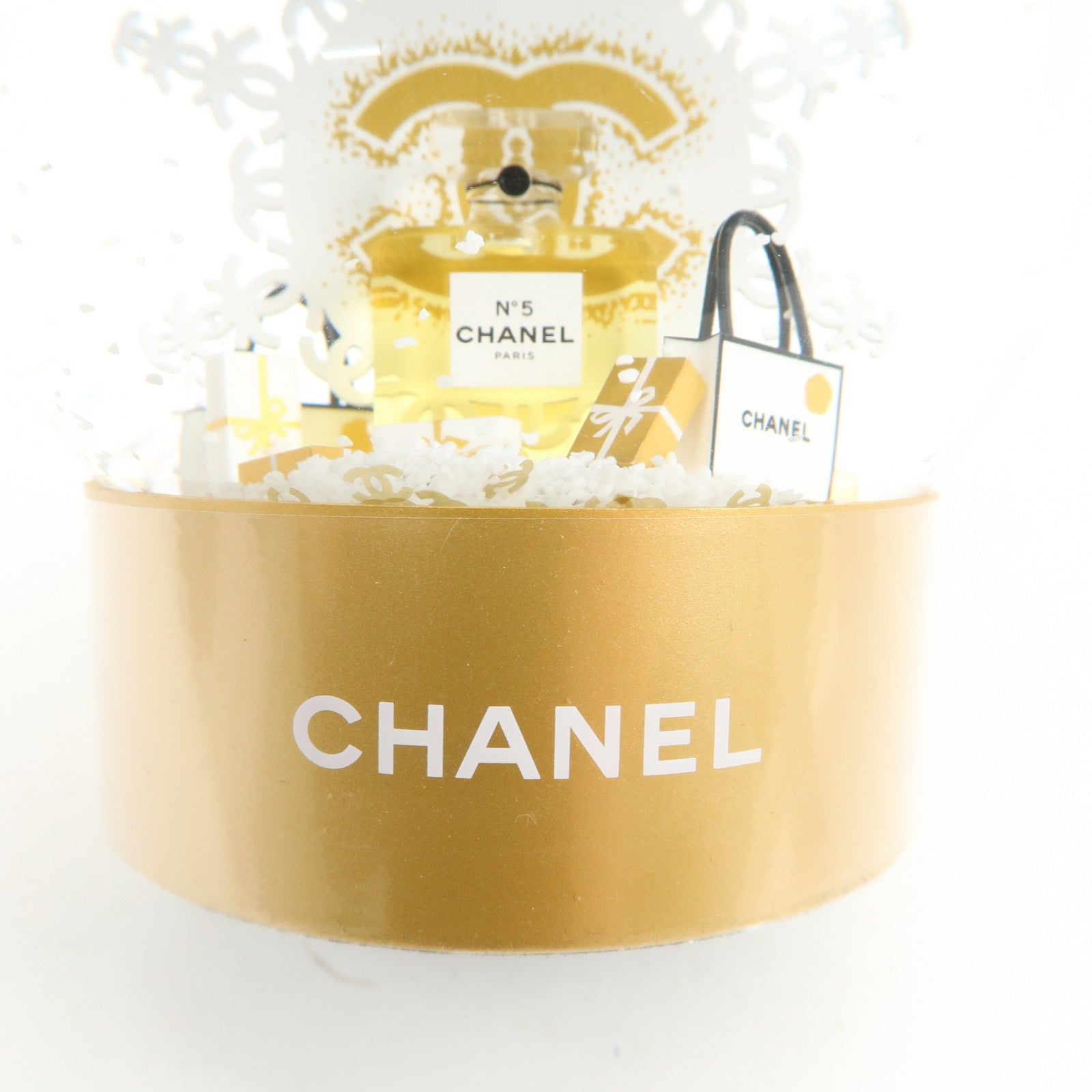 CHANEL Snow Globe Snow Dome 2024 Christmas Novelty Gold