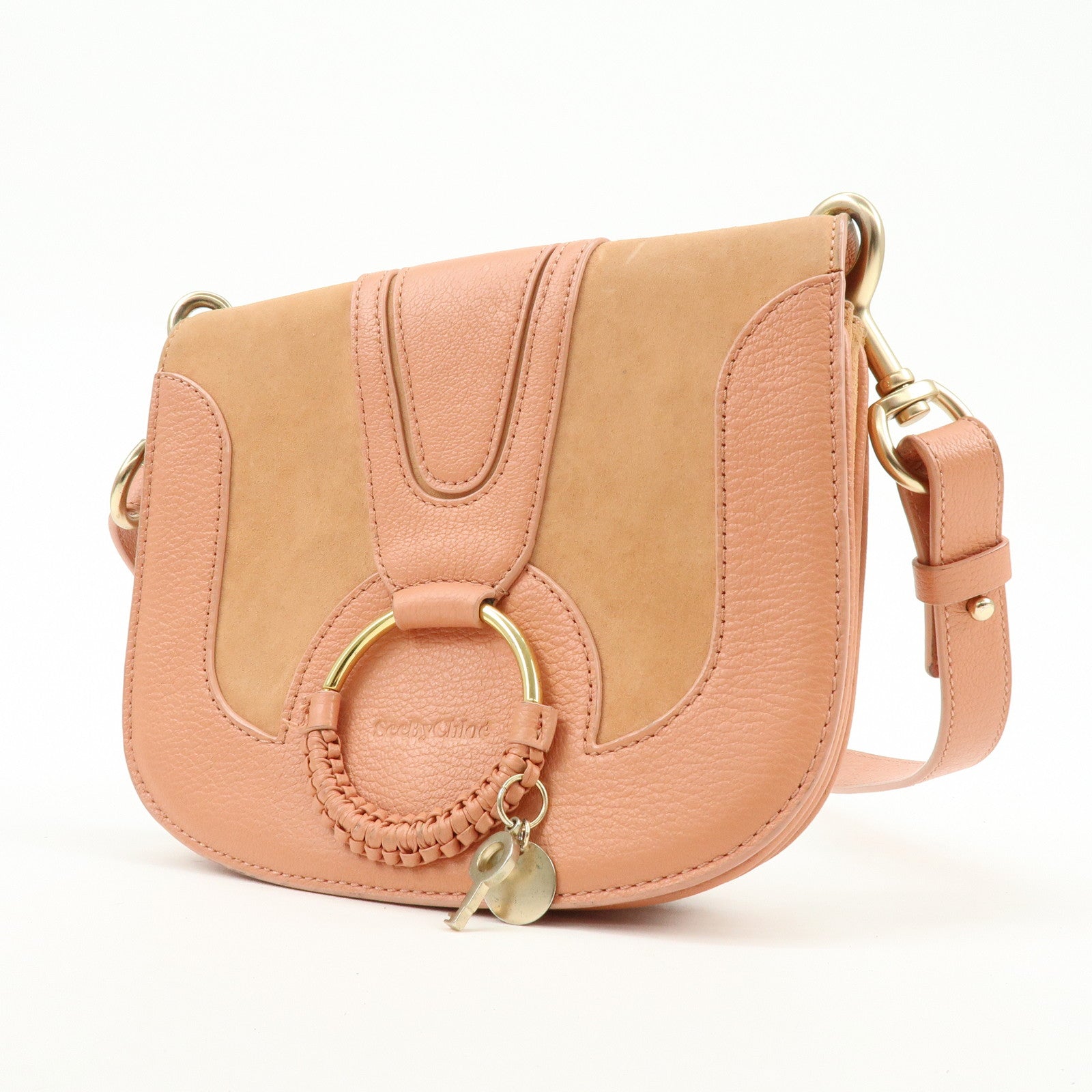 Chloe See By Chloe Joan Suede Leather Shoulder Crossbody Bag Pink