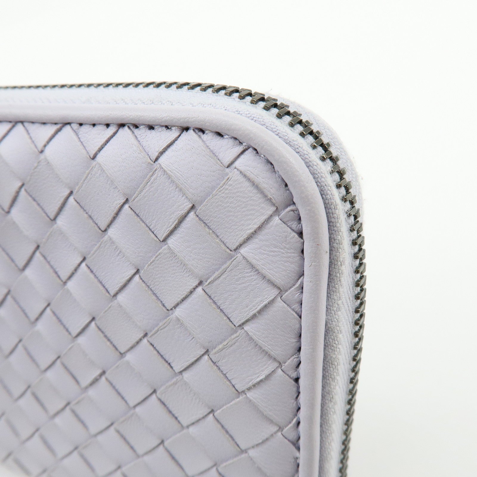 BOTTEGA VENETA Intrecciato Round Zippy Long Wallet Purple 114076