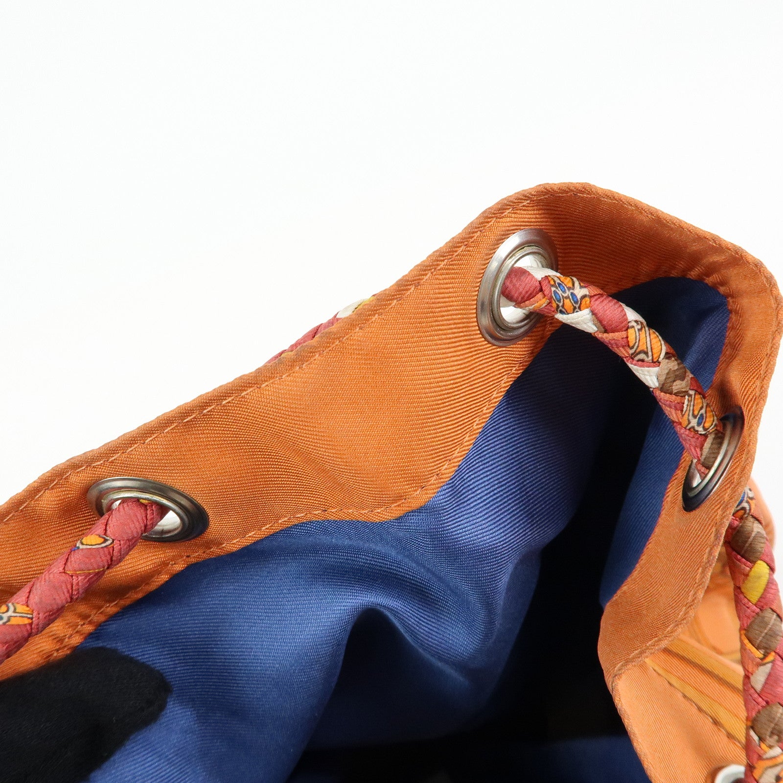 HERMES Silk Taurillon Sac SoieCool22 Shoulder Bag □O Stamped Orange