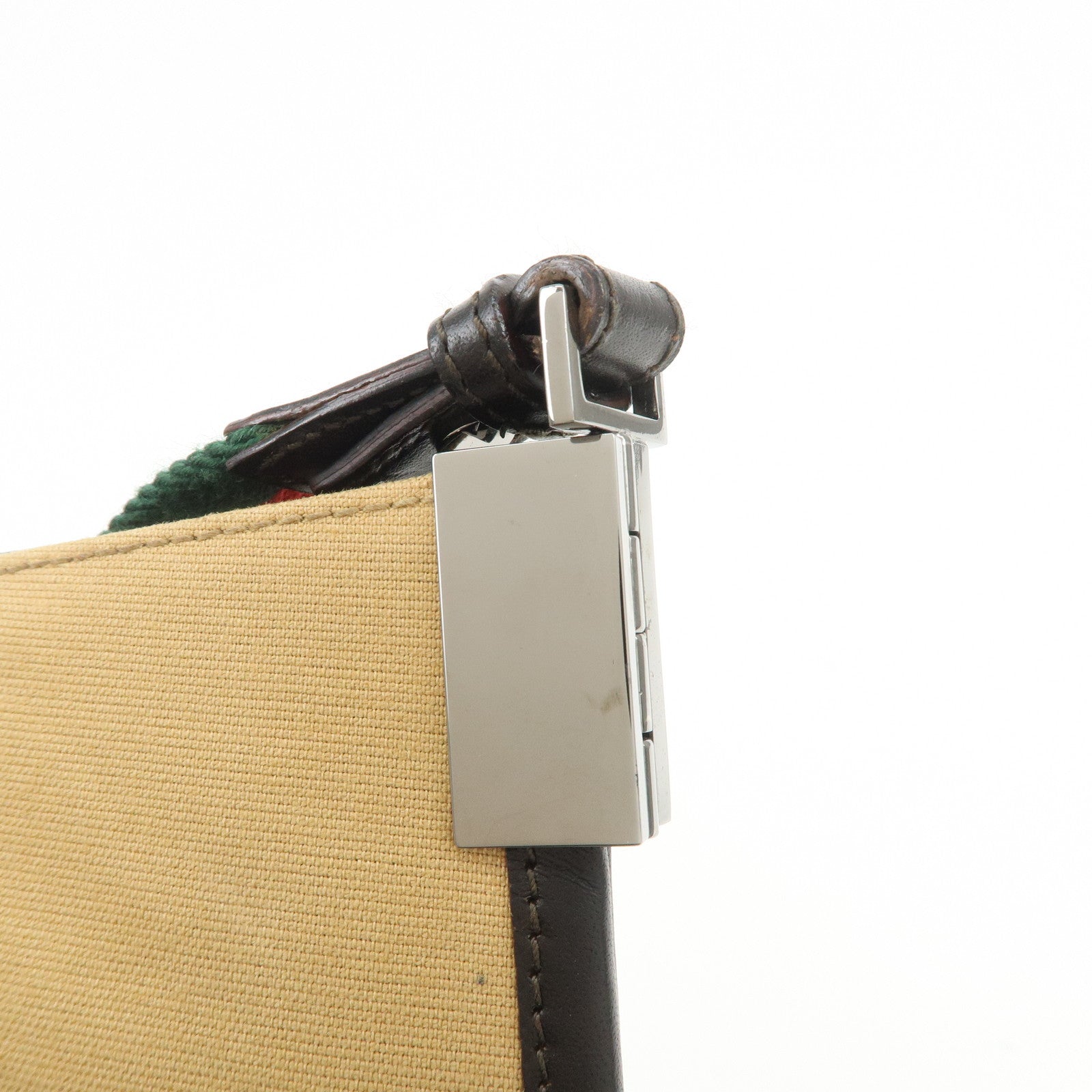 GUCCI Sherry Canvas Leather Shoulder Crossbody Bag Beige 001.4321