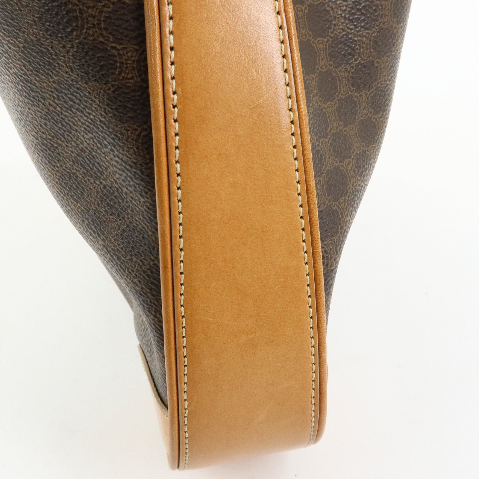 CELINE Macadam PVC Leather Shoulder Bag Hand Bag Brown