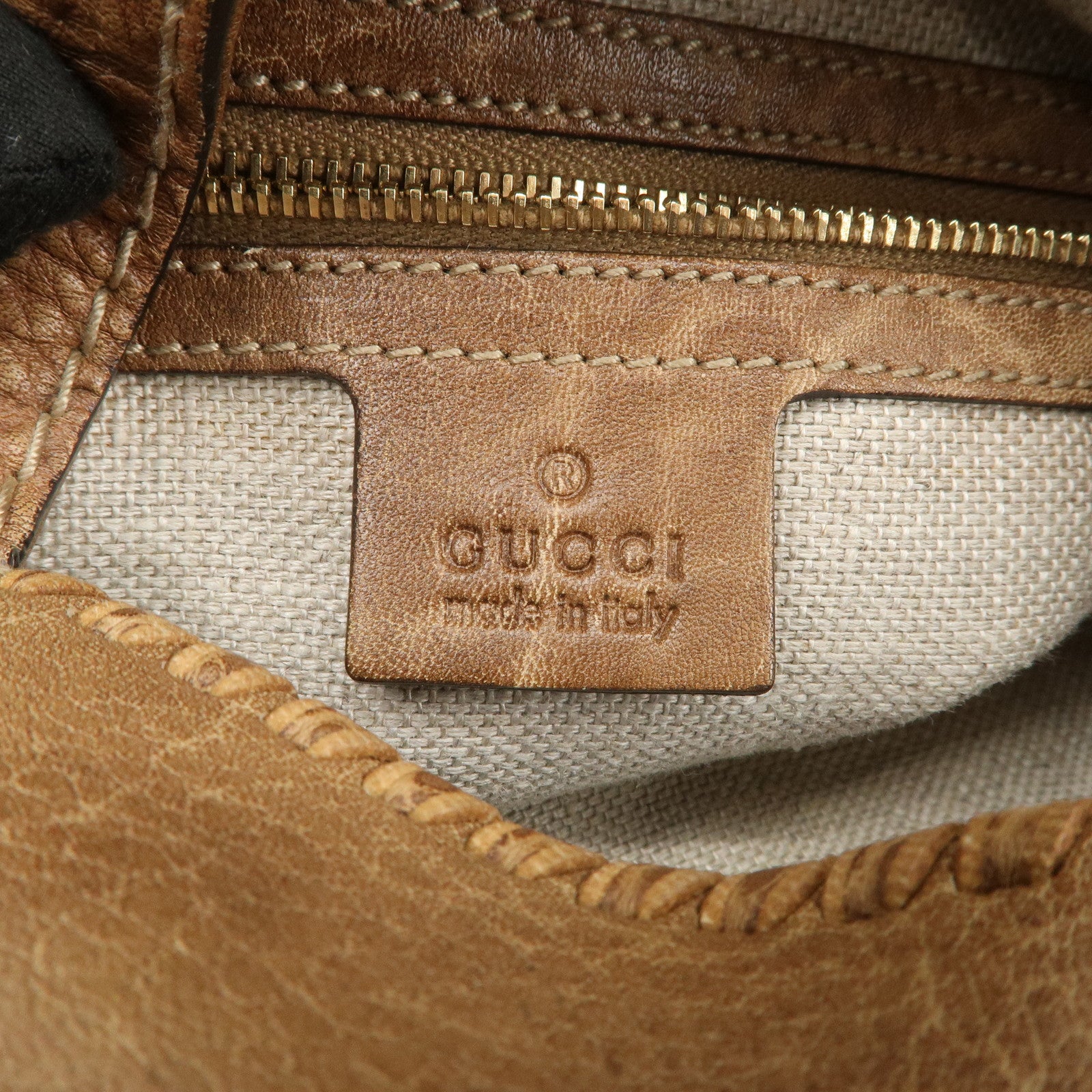 GUCCI Guccissima Bamboo New Jackie Leather 2Way Bag 219725 Used