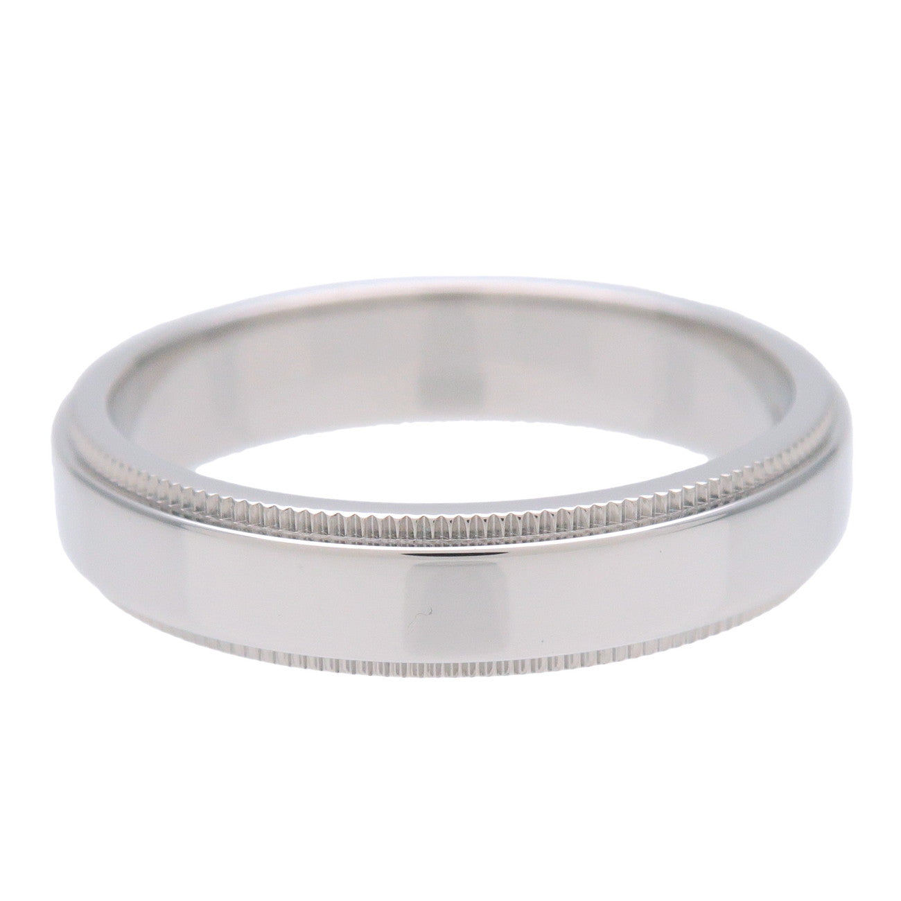 Tiffany & Co Milgrain Band Ring 4mm PT950 Platinum US7 EU54 HK15
