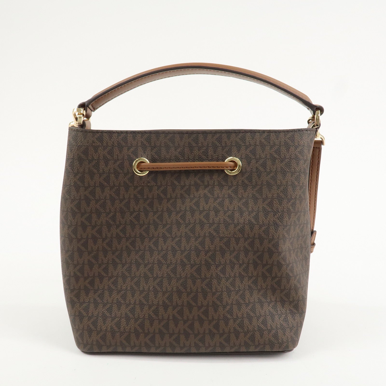 MICHAEL KORS PVC 2Way Leather Hand Bag Shoulder Bag Brown Gold HDW Used