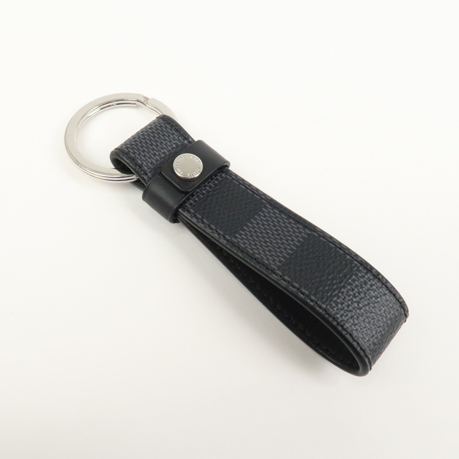 Louis Vuitton Damier Graphite Dragonne Key Chain Bag Charm M62706